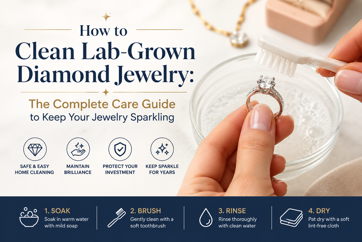 How to Clean Lab-Grown Diamond Jewelry