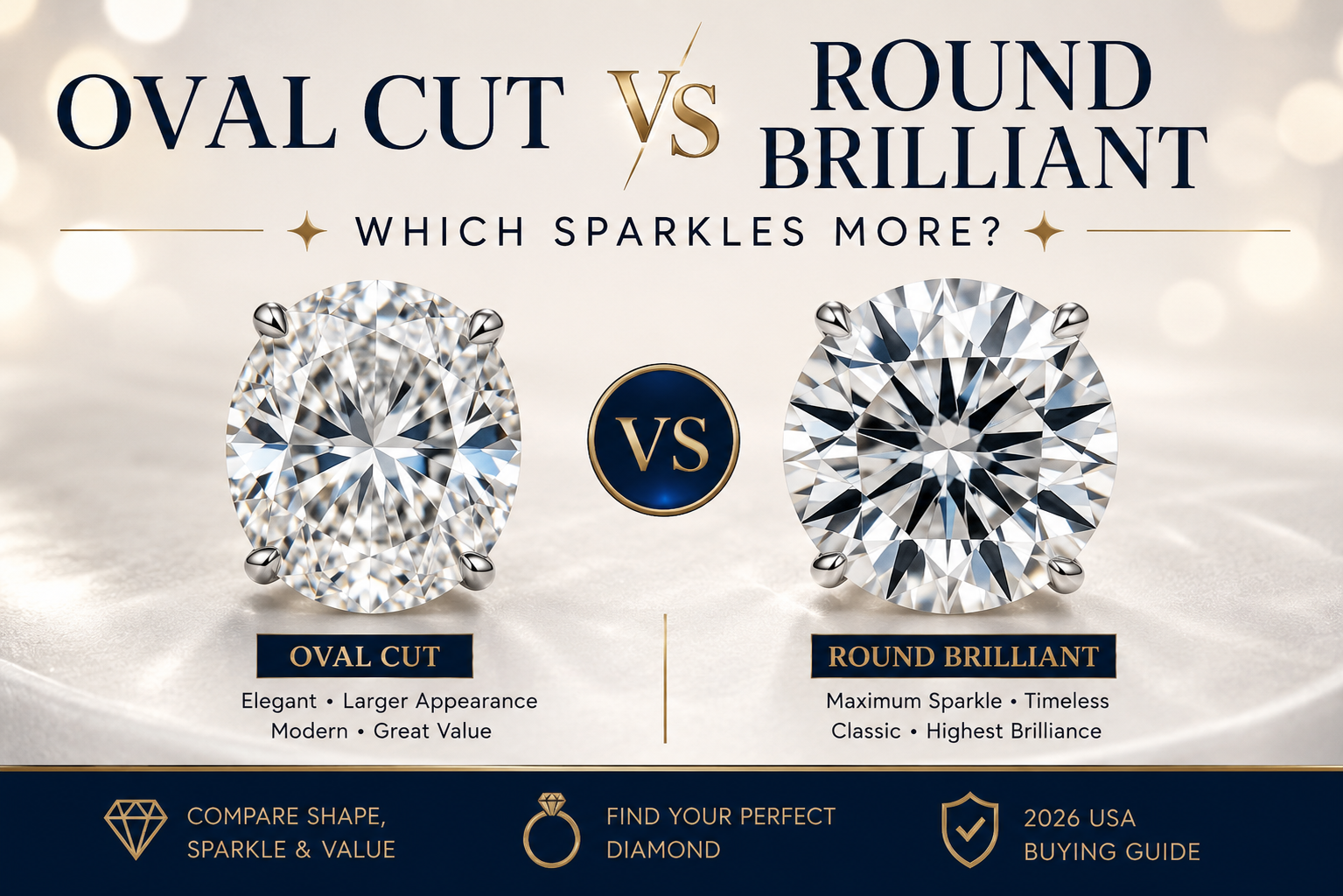 Oval Cut vs Round Brilliant Diamonds