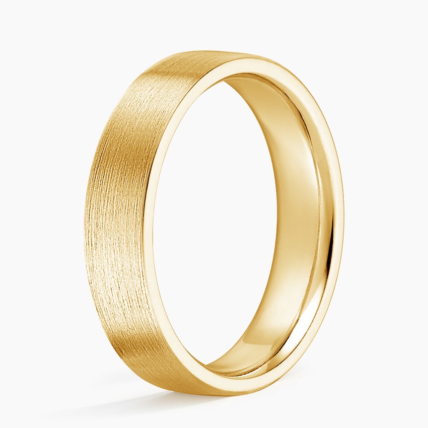 Mojave Matte 5mm Wedding Ring in 18K Yellow Gold