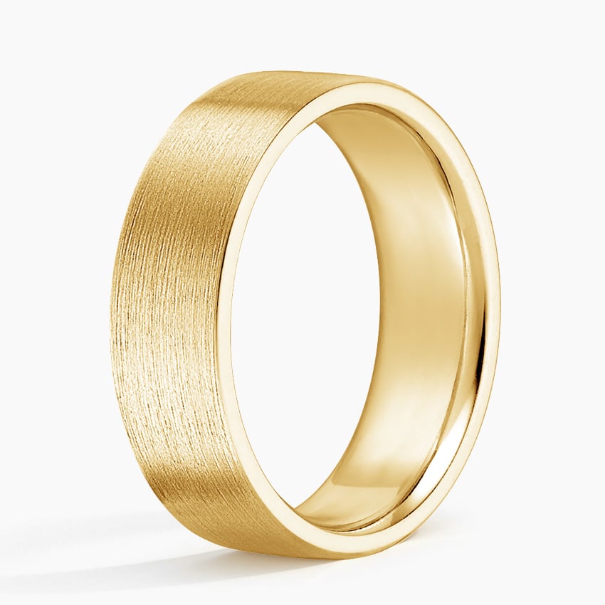 Mojave Matte 6mm Wedding Ring in 18K Yellow Gold