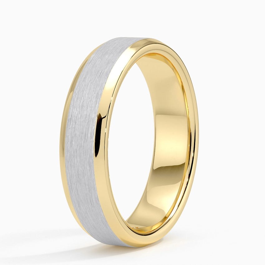 Emery 5.5mm Wedding Ring in 18K Yellow Gold and 18K White Gold