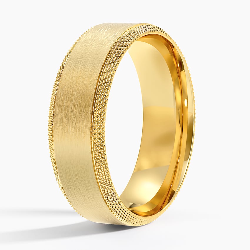 Beveled Edge Maverick 6mm Wedding Ring in 18K Yellow Gold