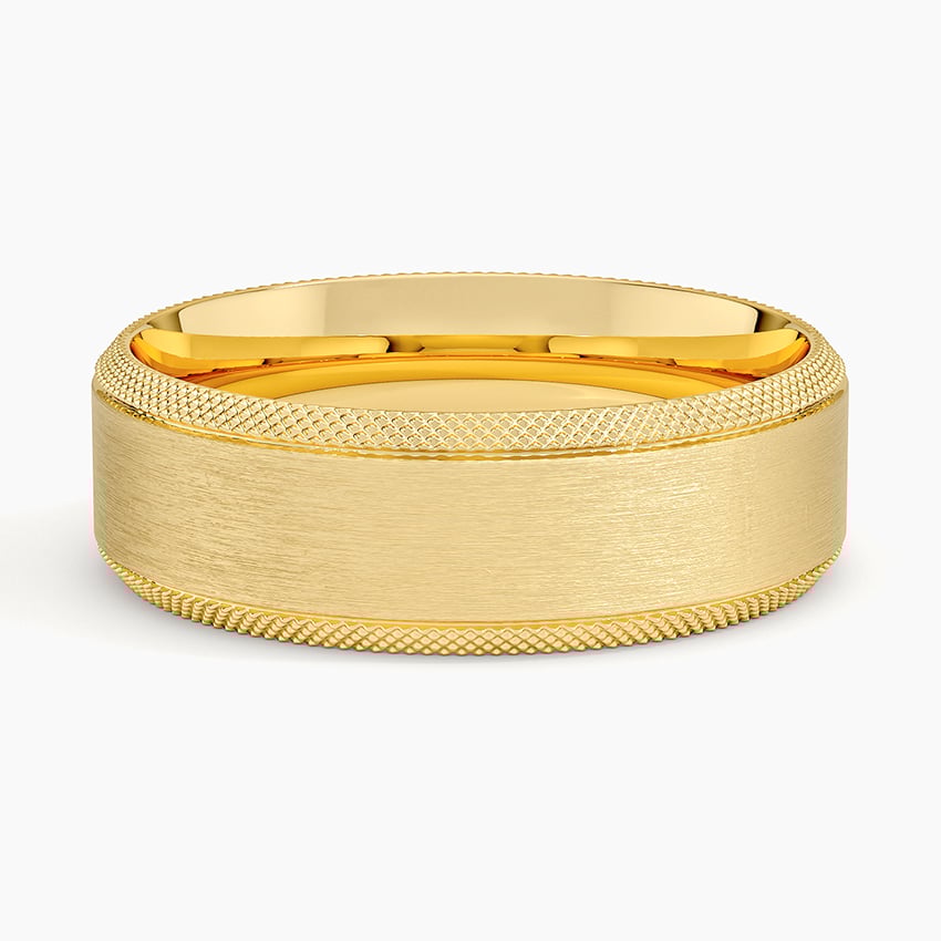 Beveled Edge Maverick 6mm Wedding Ring in 18K Yellow Gold