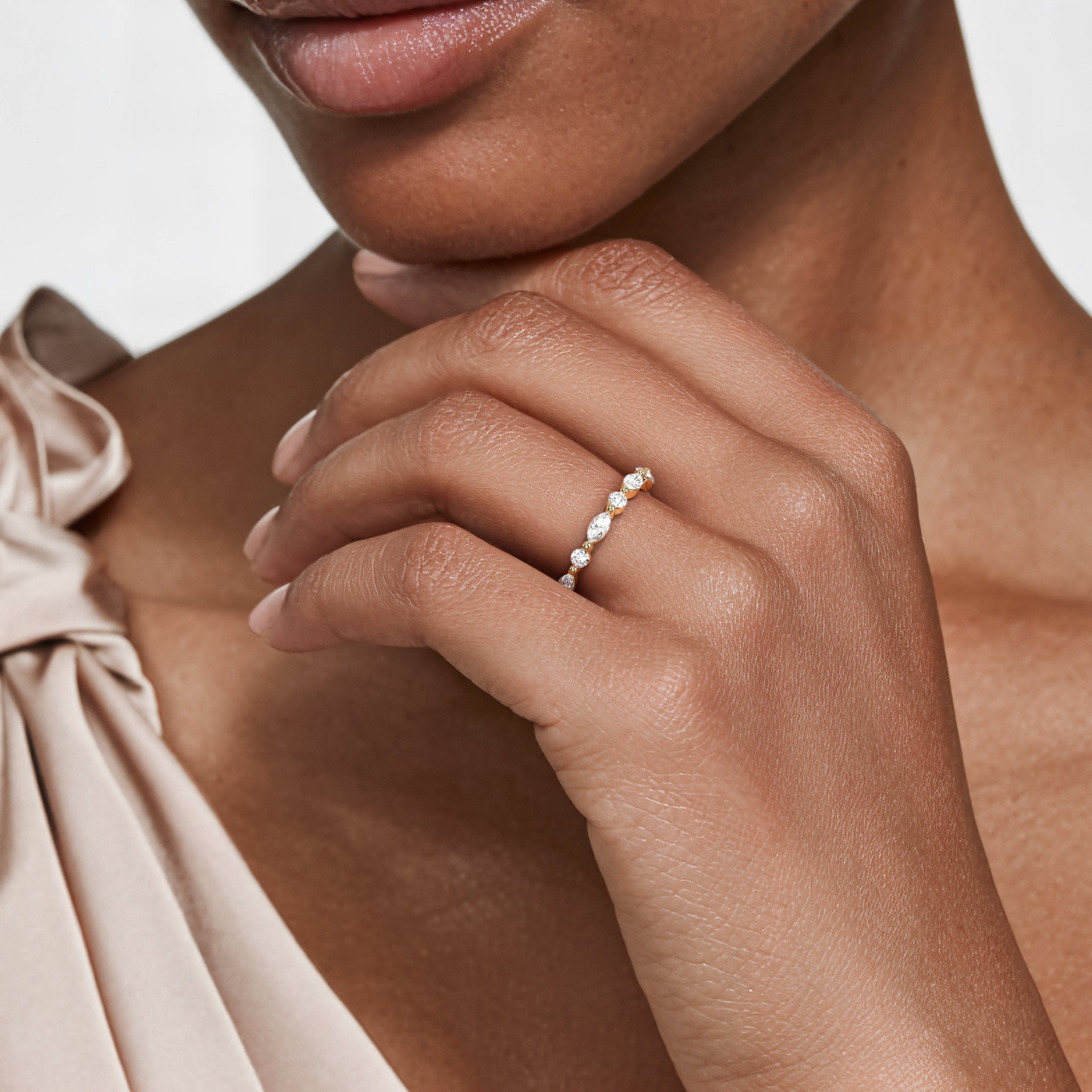 Versailles Half Coverage Lab Diamond Ring (3/8 ct. tw.) in 18K Yellow Gold