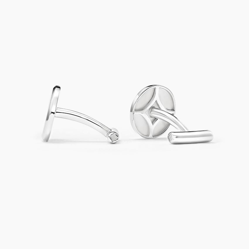 Homme Engravable Round Cufflinks in Silver
