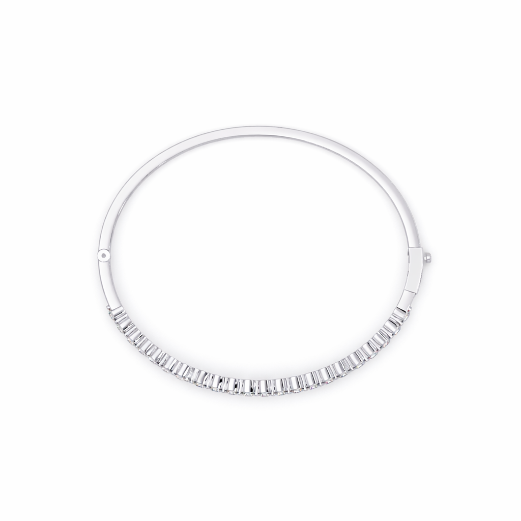 Lab Grown Diamond 1.80 CTW Bangle Bracelet-925 Sterling Silver
