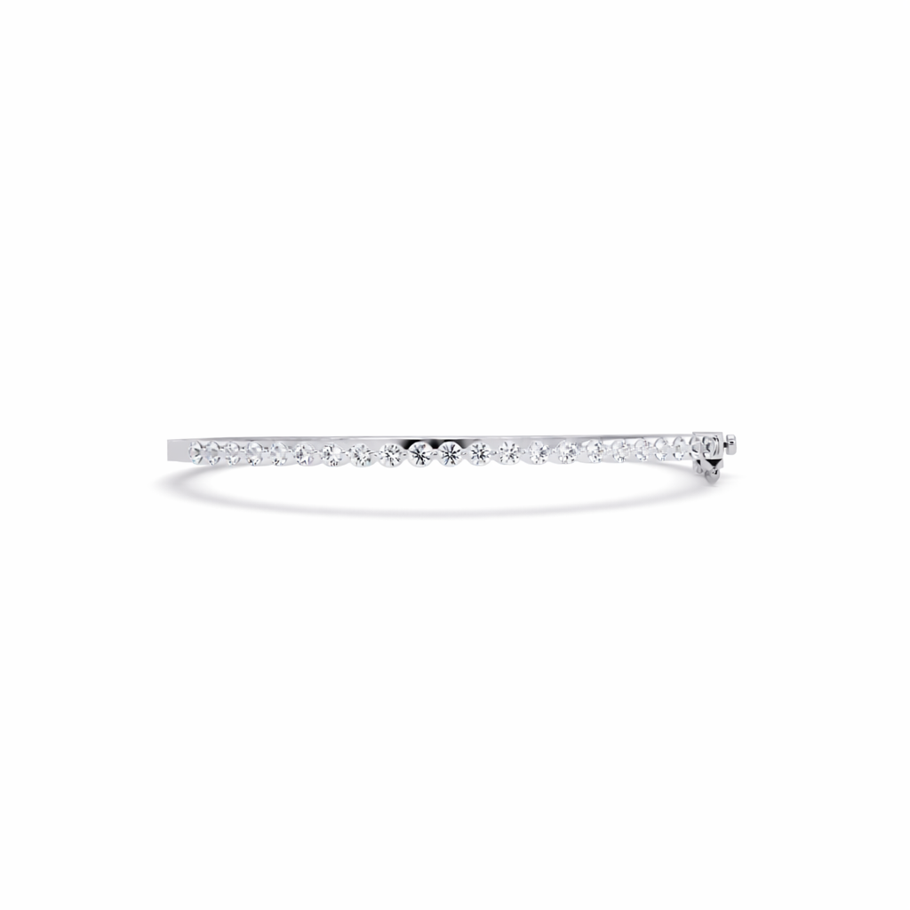 Lab Grown Diamond 1.80 CTW Bangle Bracelet-925 Sterling Silver