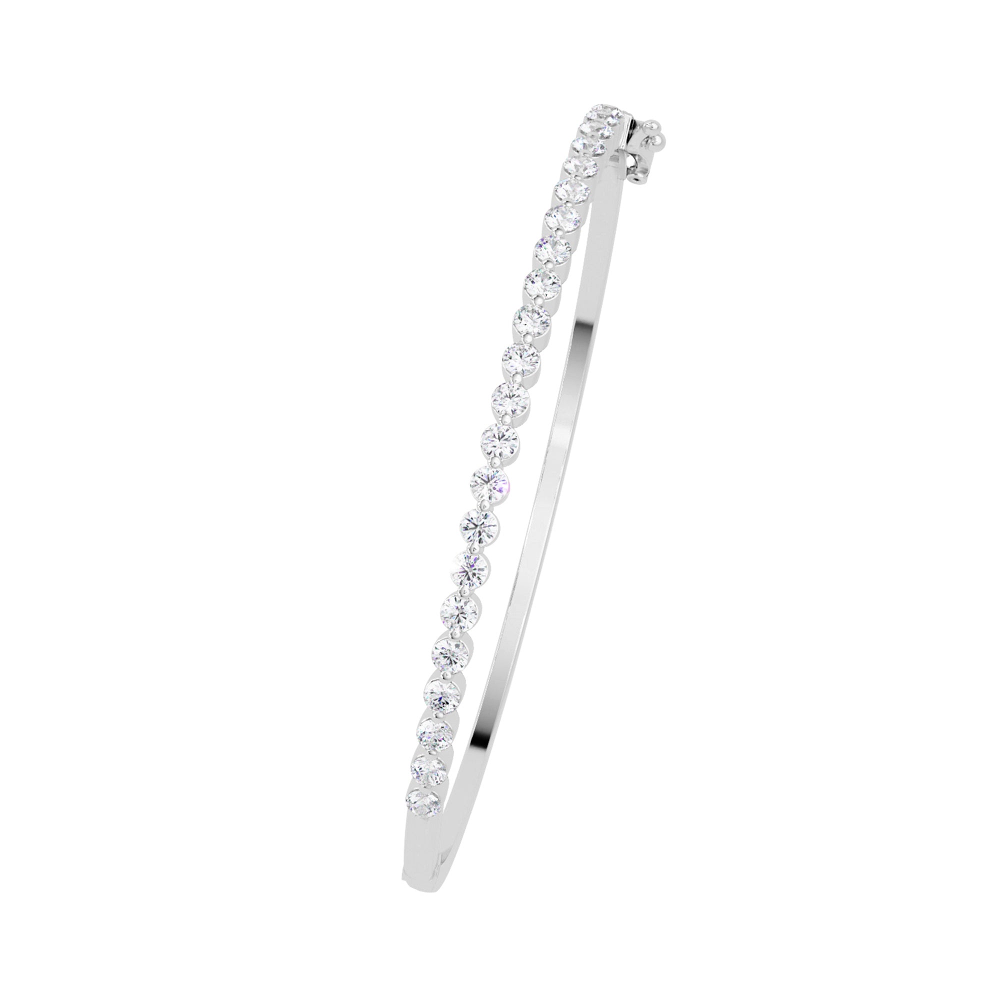 Lab Grown Diamond 1.80 CTW Bangle Bracelet-925 Sterling Silver