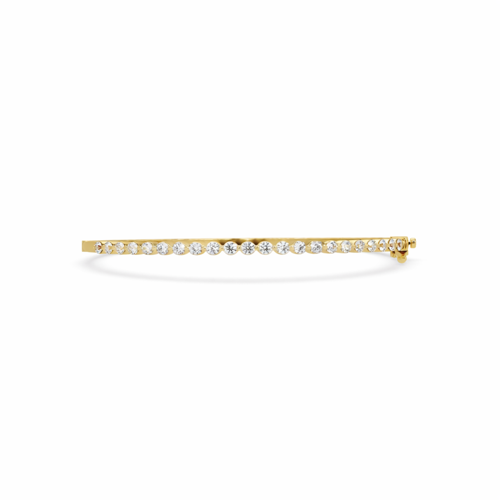 Lab Grown Diamond 1.80 CTW Bangle Bracelet-925 Sterling Silver