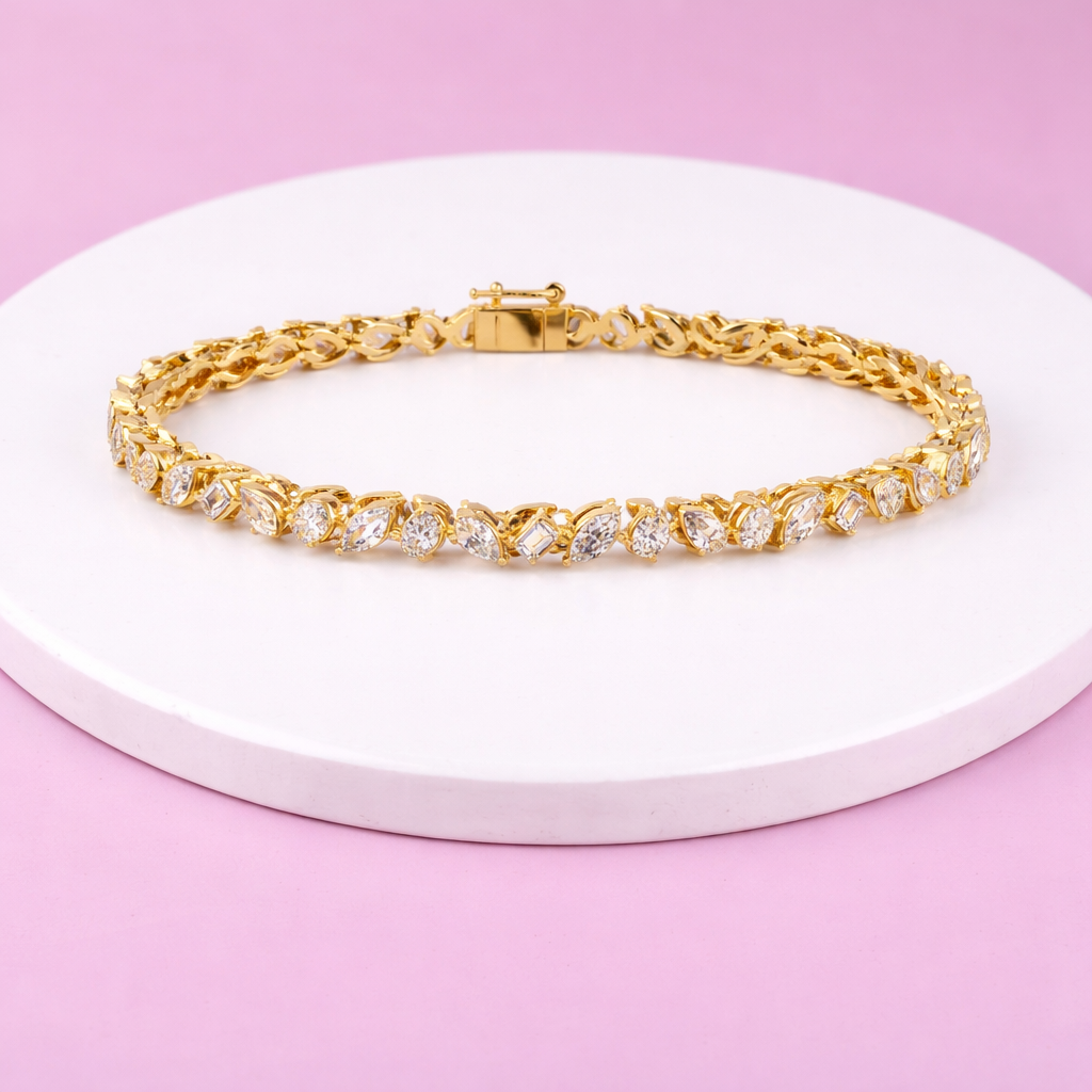 Lab Grown Diamond 4.00 CTW Bracelet-925 Sterling Silver