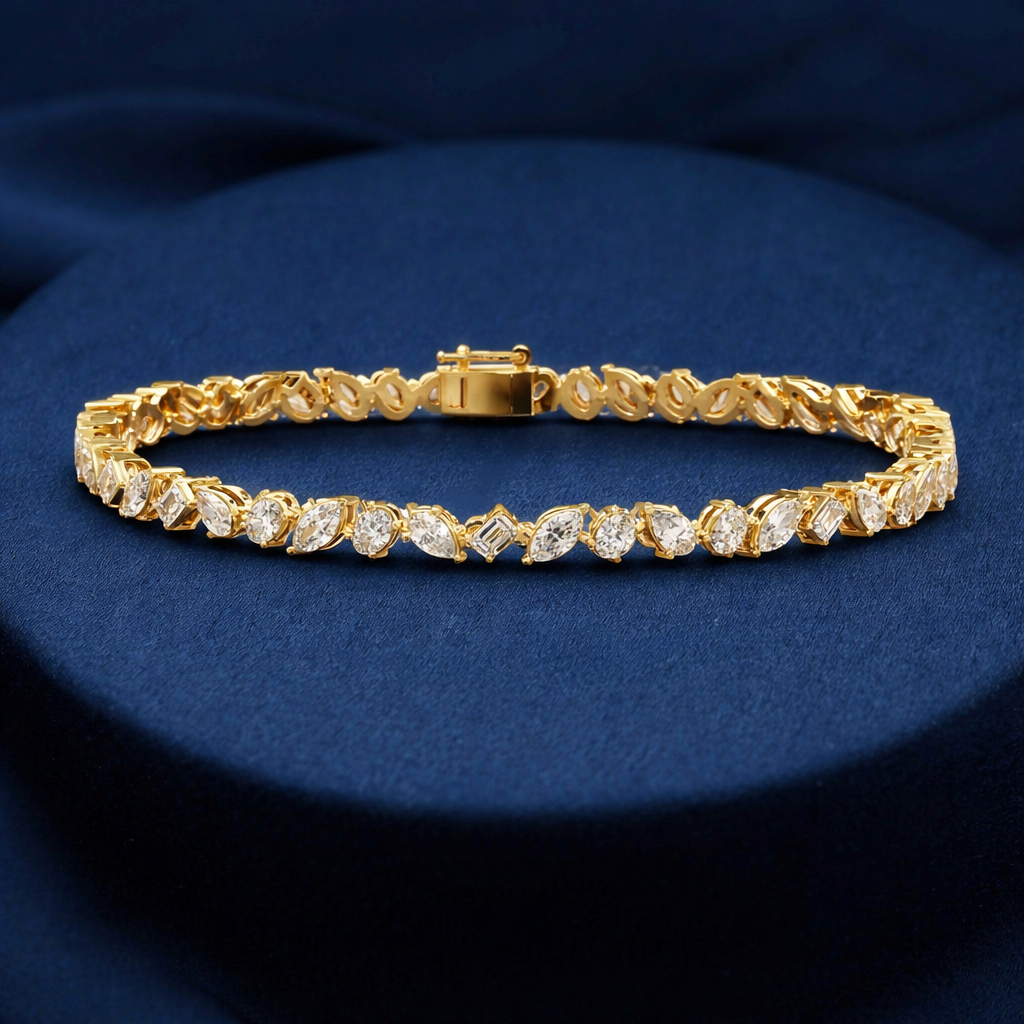 Lab Grown Diamond 4.00 CTW Bracelet-925 Sterling Silver