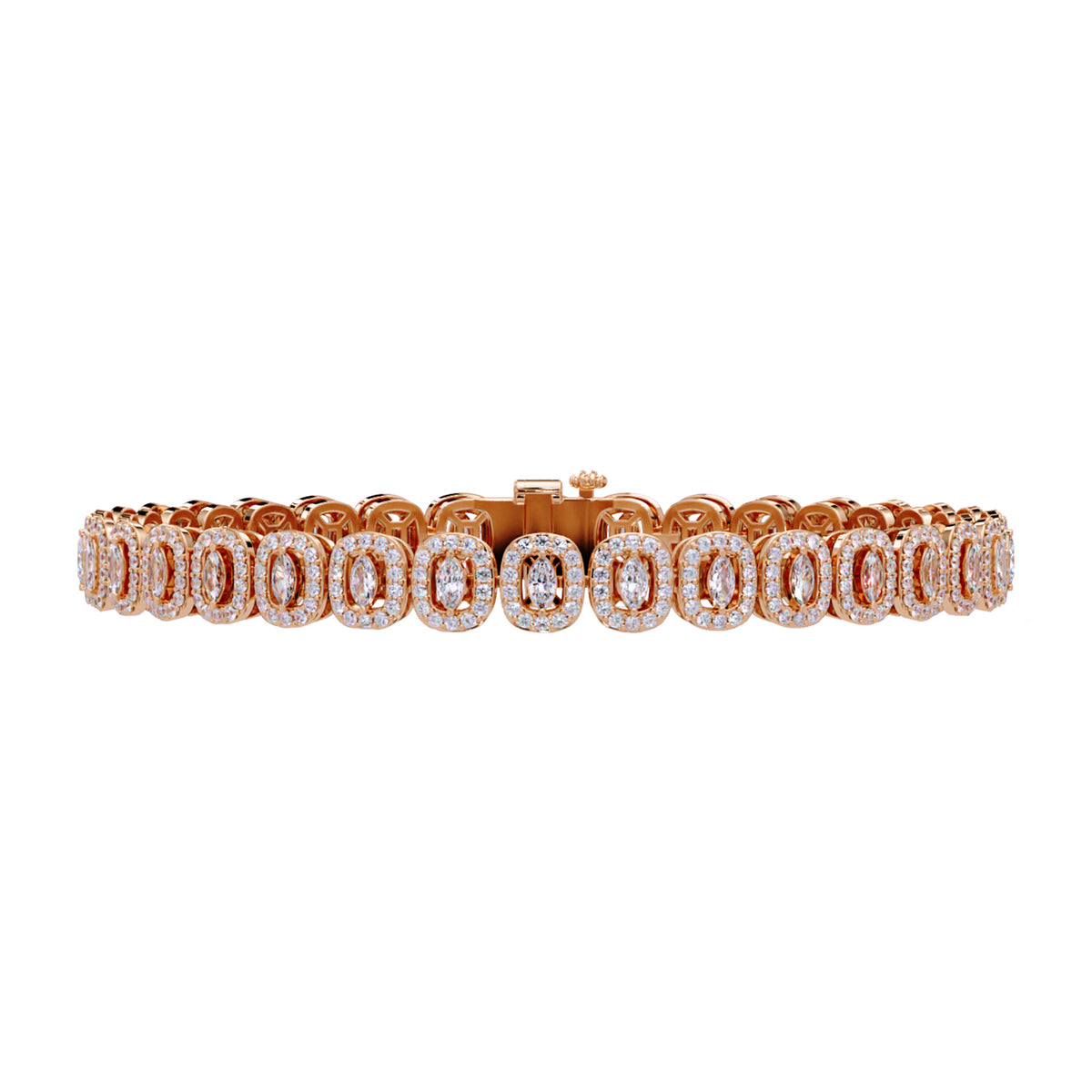 Lab Grown Diamond 2.80 CTW Halo Bracelet-925 Sterling Silver