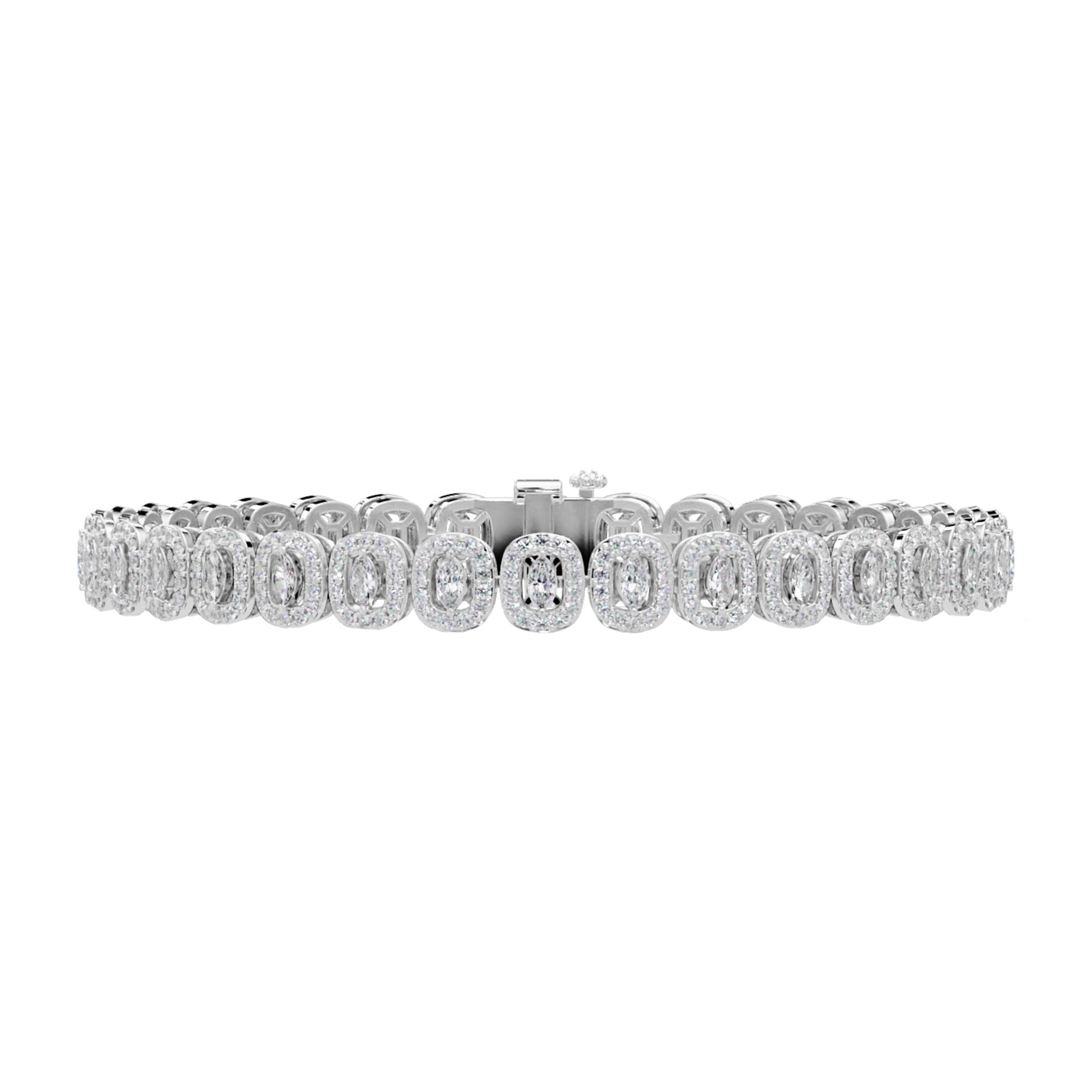 Lab Grown Diamond 2.80 CTW Halo Bracelet-925 Sterling Silver