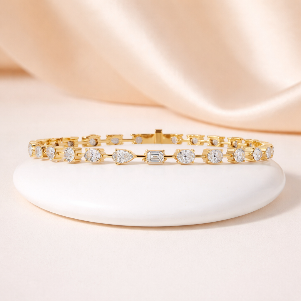 Lab Grown Diamond 4.00 CTW Bracelet-925 Sterling Silver