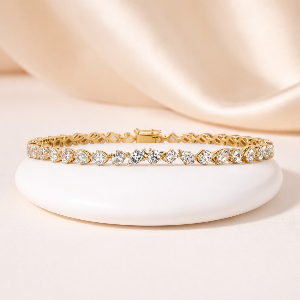 Lab Grown Diamond 5.50 CTW Bracelet-925 Sterling Silver