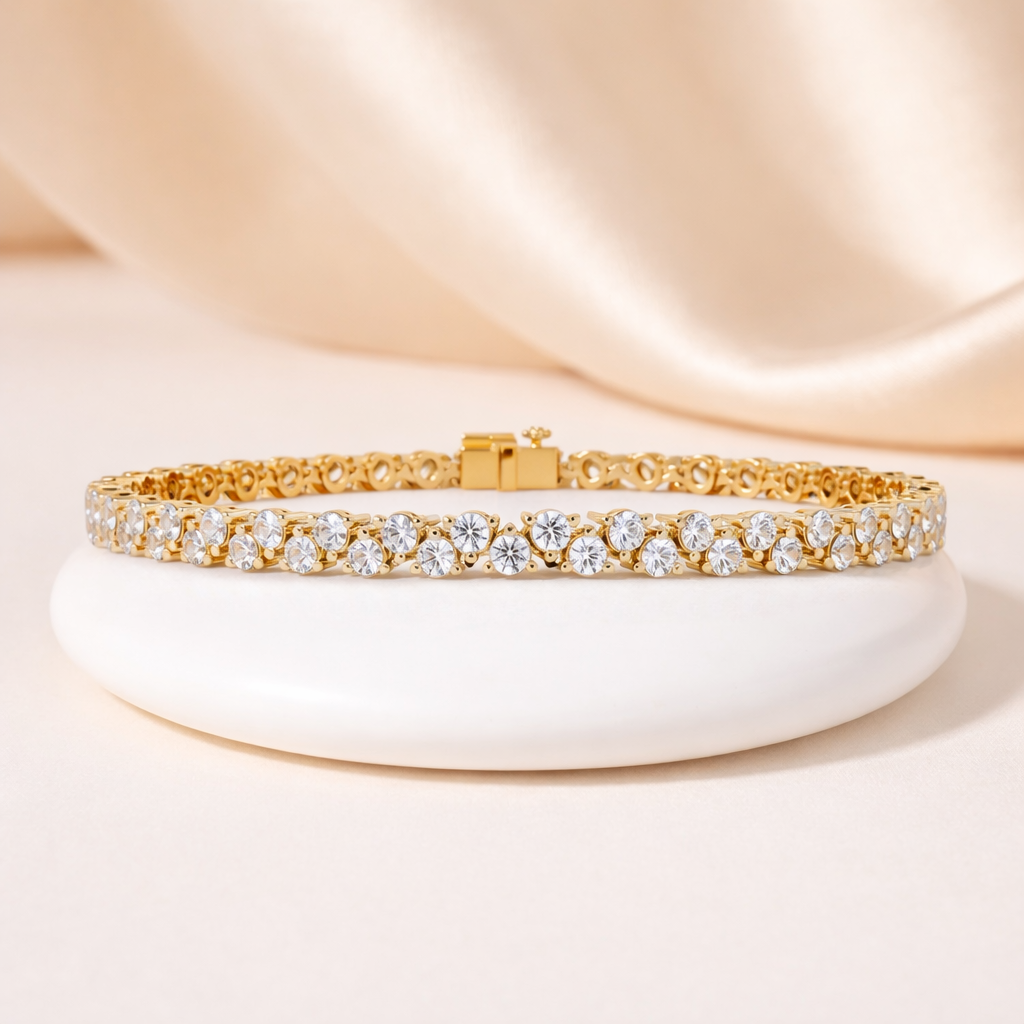Lab Grown Diamond 5.75 CTW Bracelet-925 Sterling Silver
