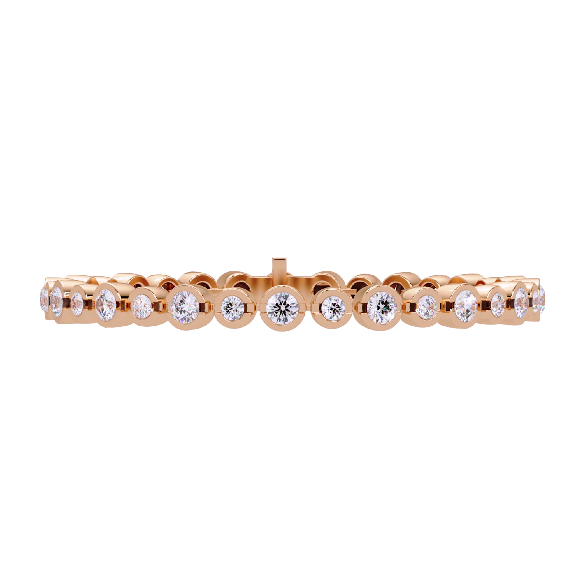 Lab Grown Diamond 6.00 CTW Graduated Design Bracelet-925 Sterling Silver