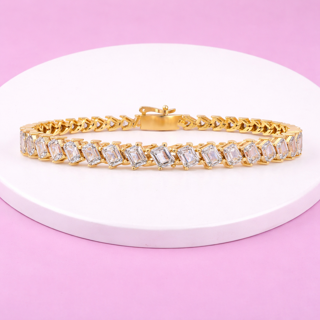 Lab Grown Diamond 8.50 CTW Bracelet-925 Sterling Silver