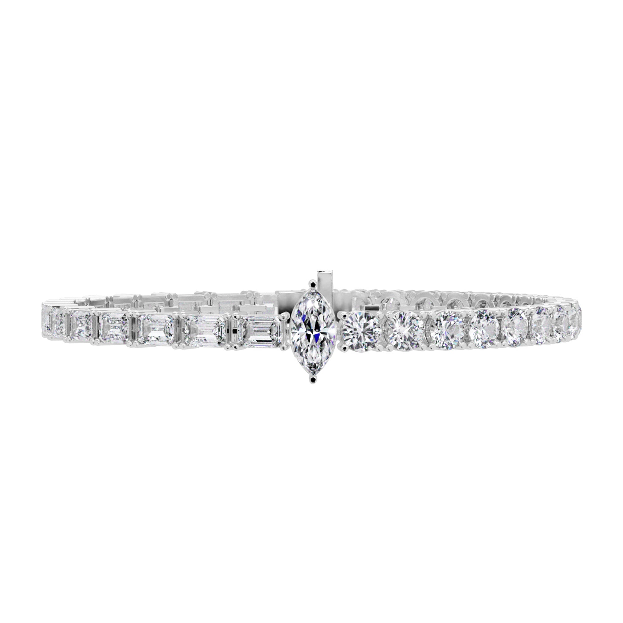 Lab Grown Diamond 12.00 CTW Accents Bracelet -925 Sterling Silver