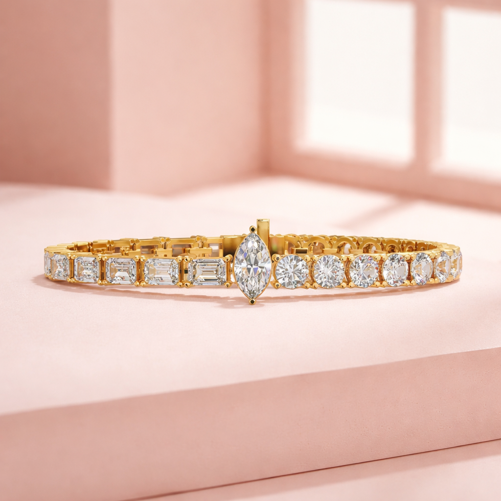 Lab Grown Diamond 12.00 CTW Accents Bracelet -925 Sterling Silver