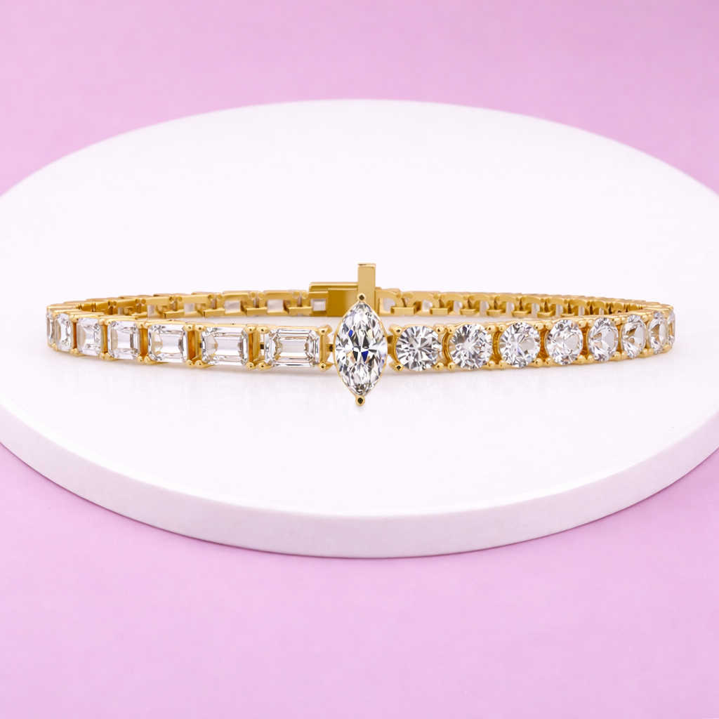 Lab Grown Diamond 12.00 CTW Accents Bracelet -925 Sterling Silver
