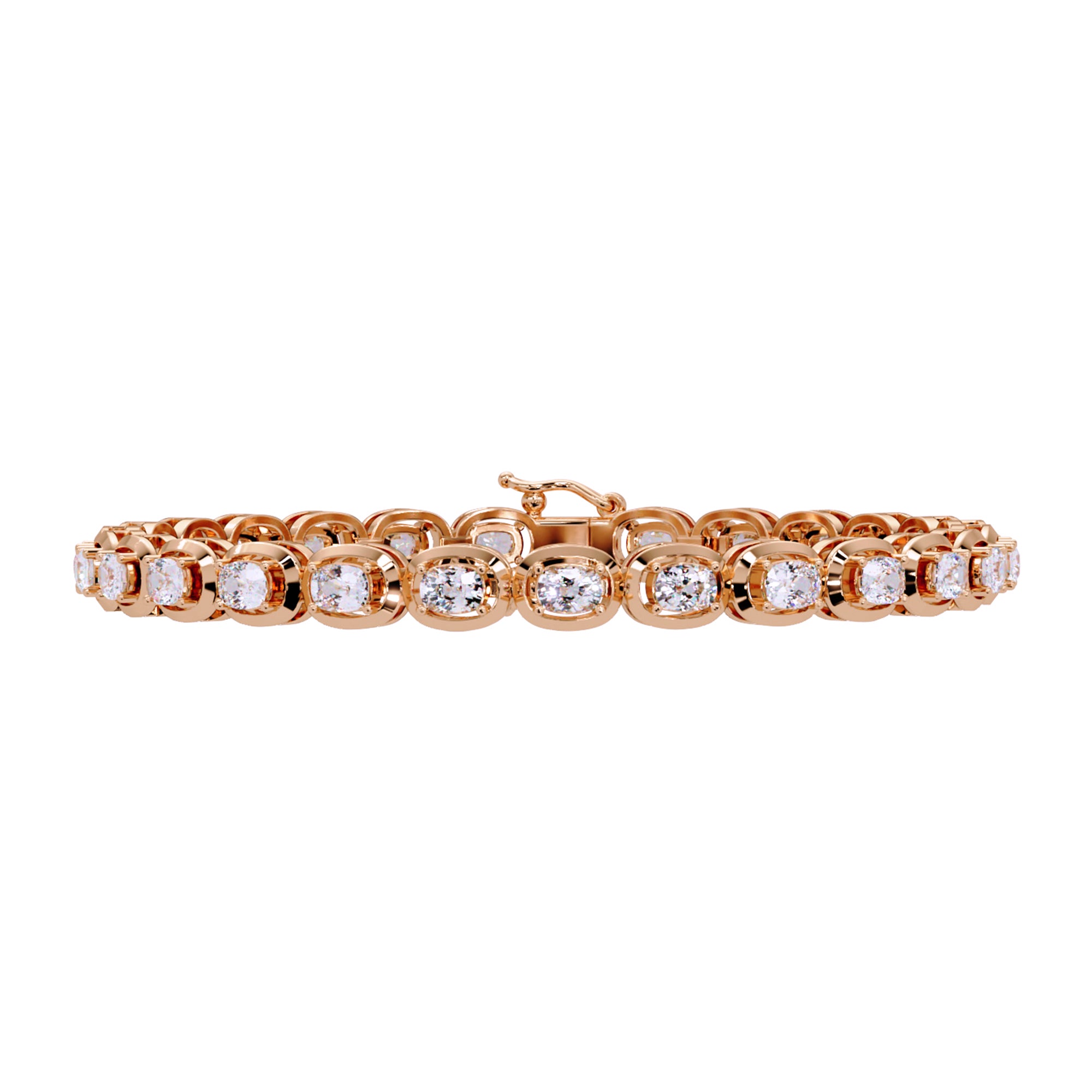 Lab Grown Diamond 6.50 CTW Bezel-Set Design Bracelet -925 Sterling Silver