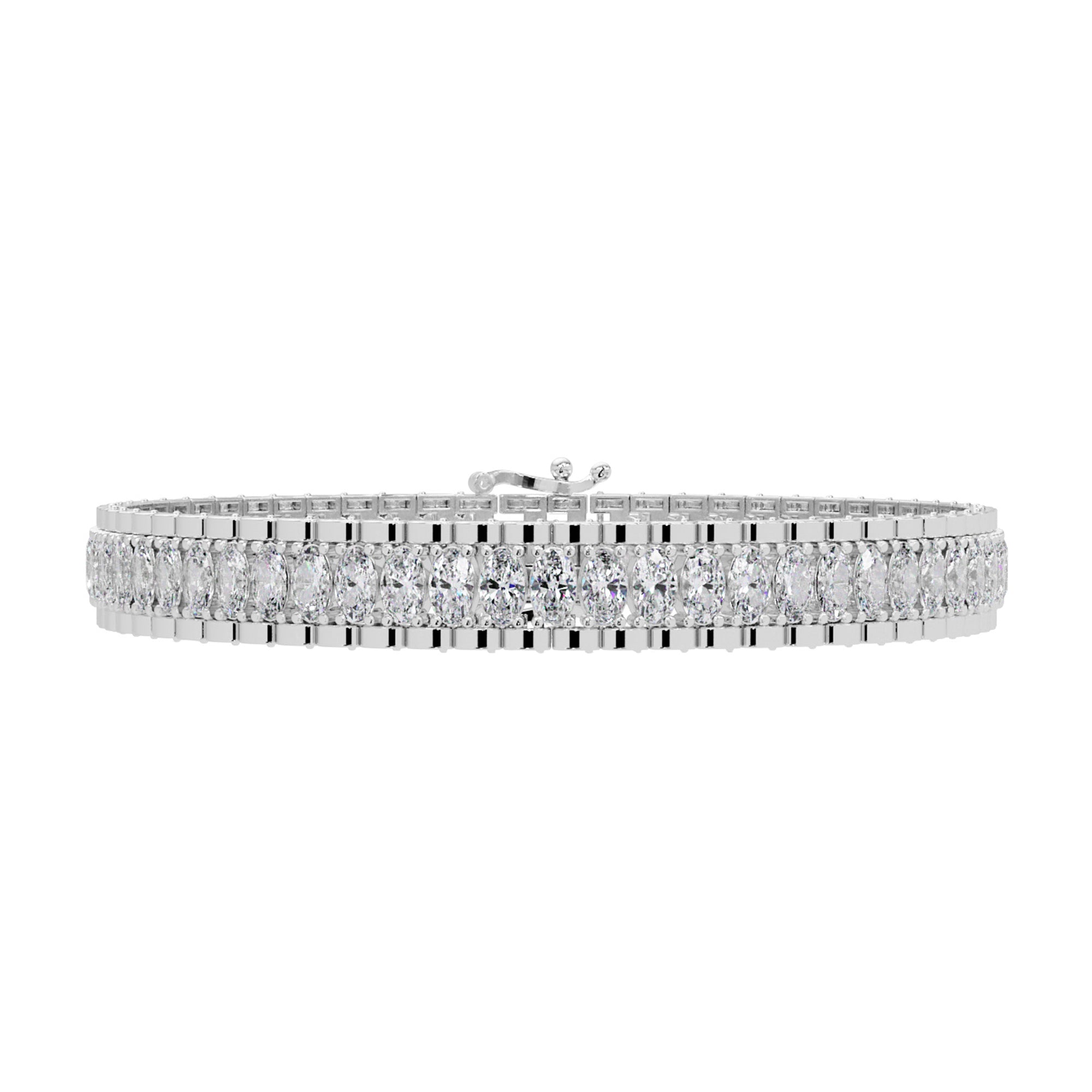 Lab Grown Diamond 10.50 CTW Double-Row Tennis Bracelet -925 Sterling Silver