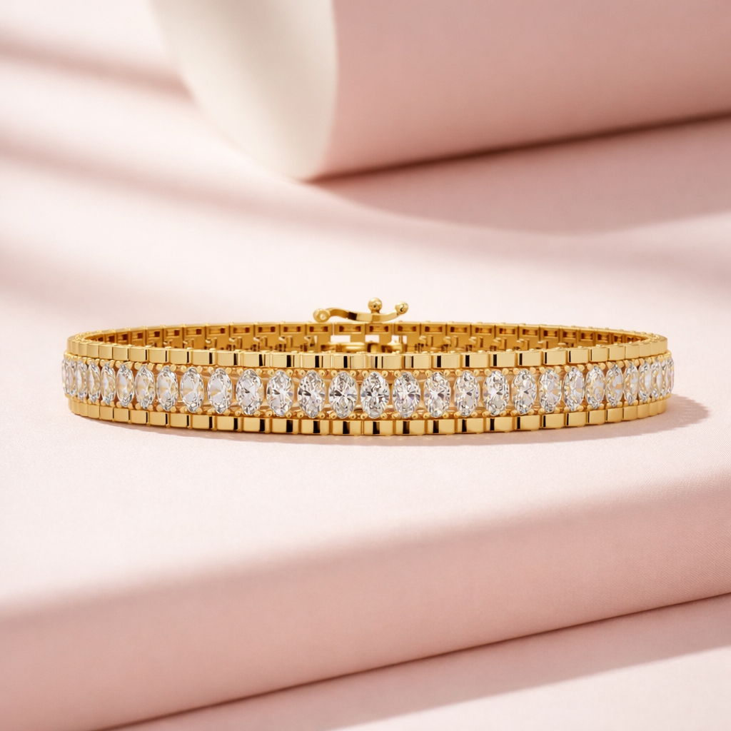 Lab Grown Diamond 10.50 CTW Double-Row Tennis Bracelet -925 Sterling Silver