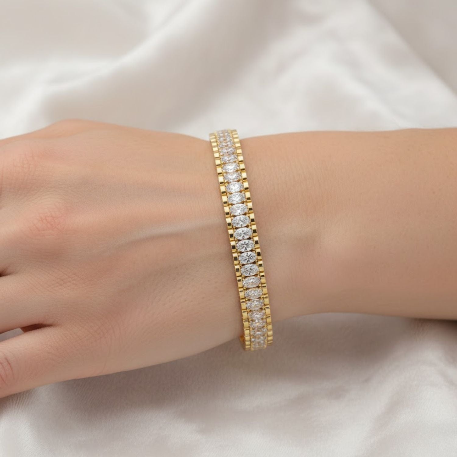 Lab Grown Diamond 10.50 CTW Double-Row Tennis Bracelet -925 Sterling Silver