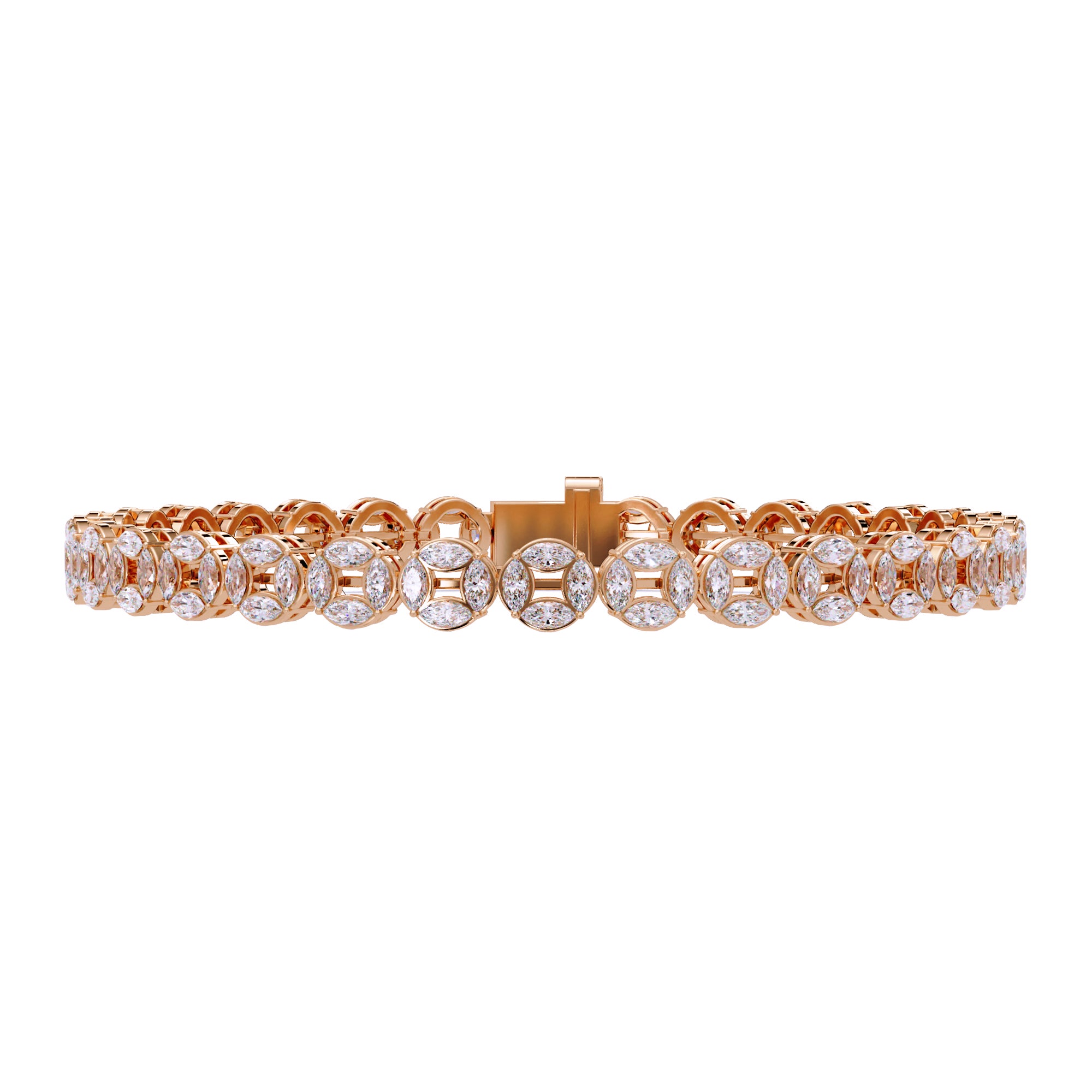 Lab Grown Diamond 3.50 CTW Halo Design Bracelet -925 Sterling Silver