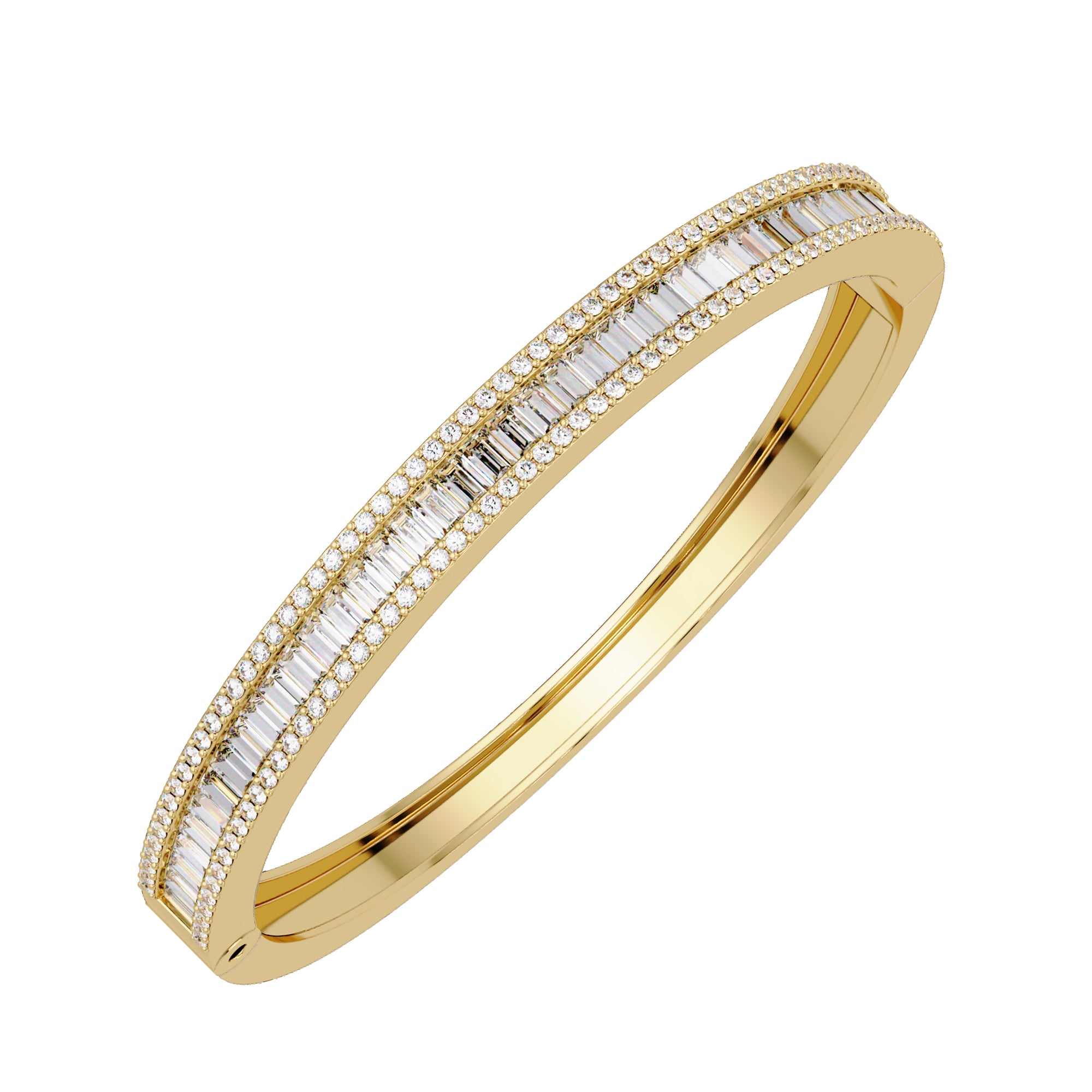 Lab Grown Diamond 5.50 CTW Double-Row Bangle Bracelet -925 Sterling Silver