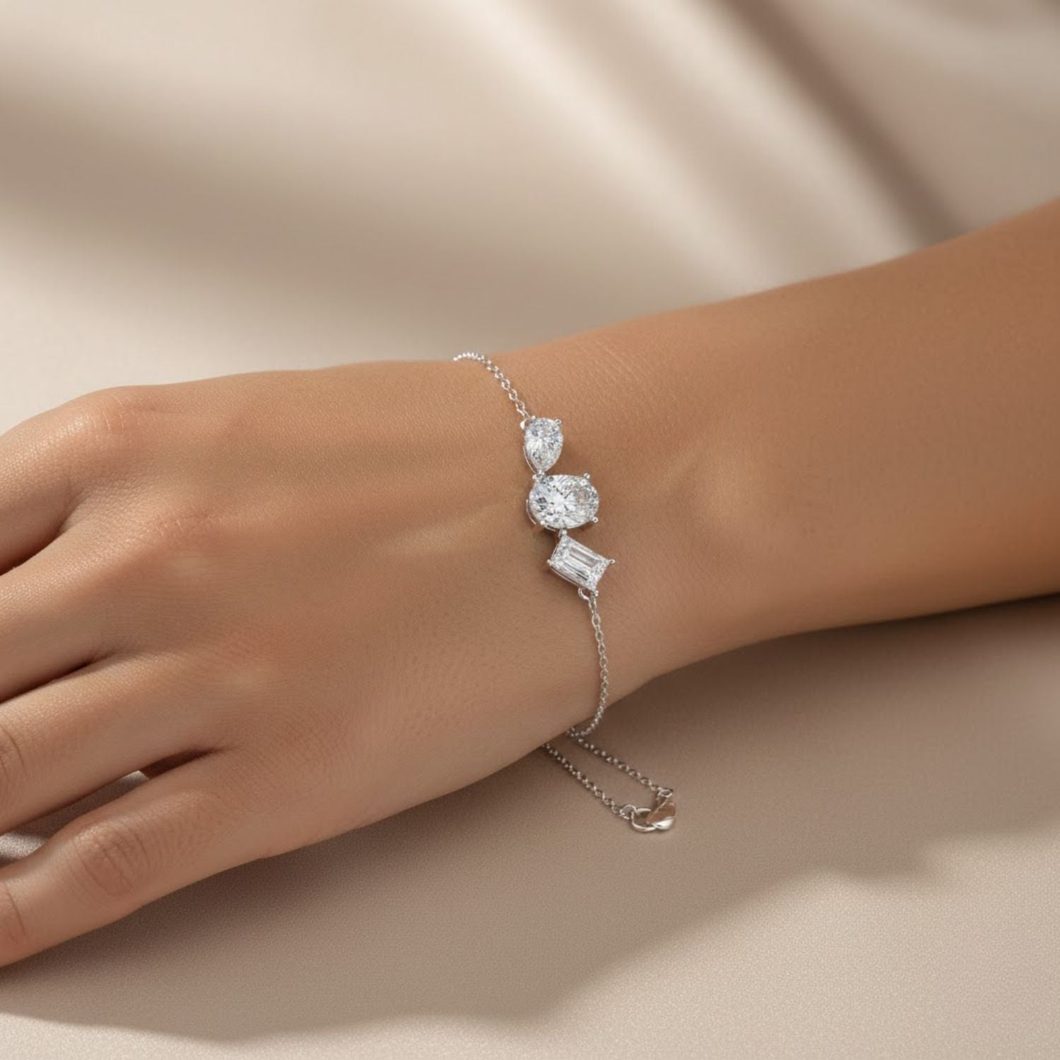 Lab Grown Diamond 2.75 CTW Bracelet -925 Sterling Silver