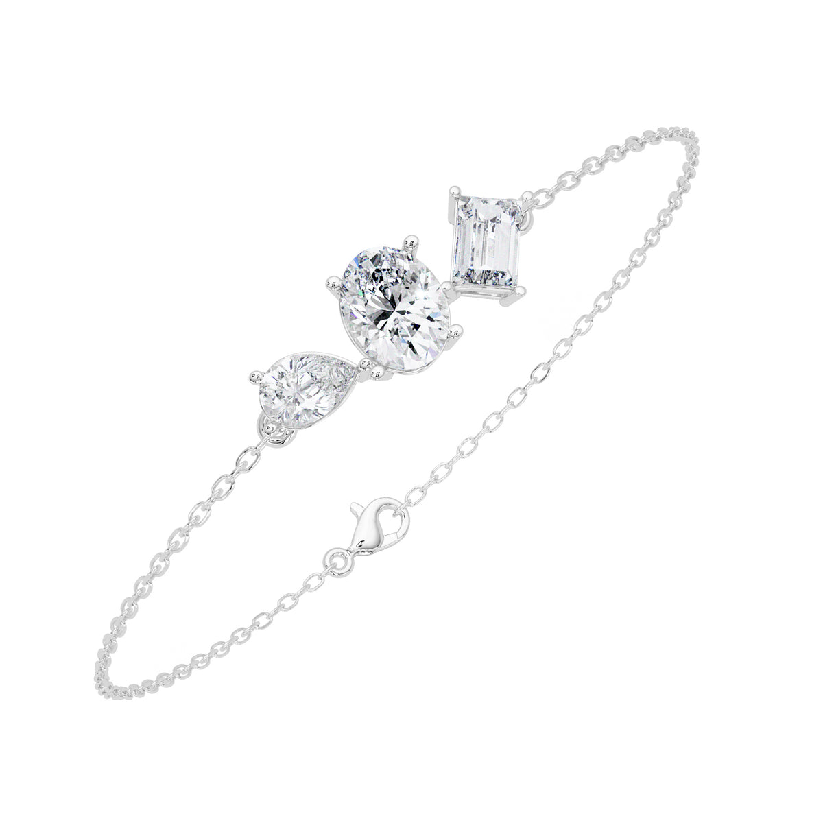 Lab Grown Diamond 2.75 CTW Bracelet -925 Sterling Silver