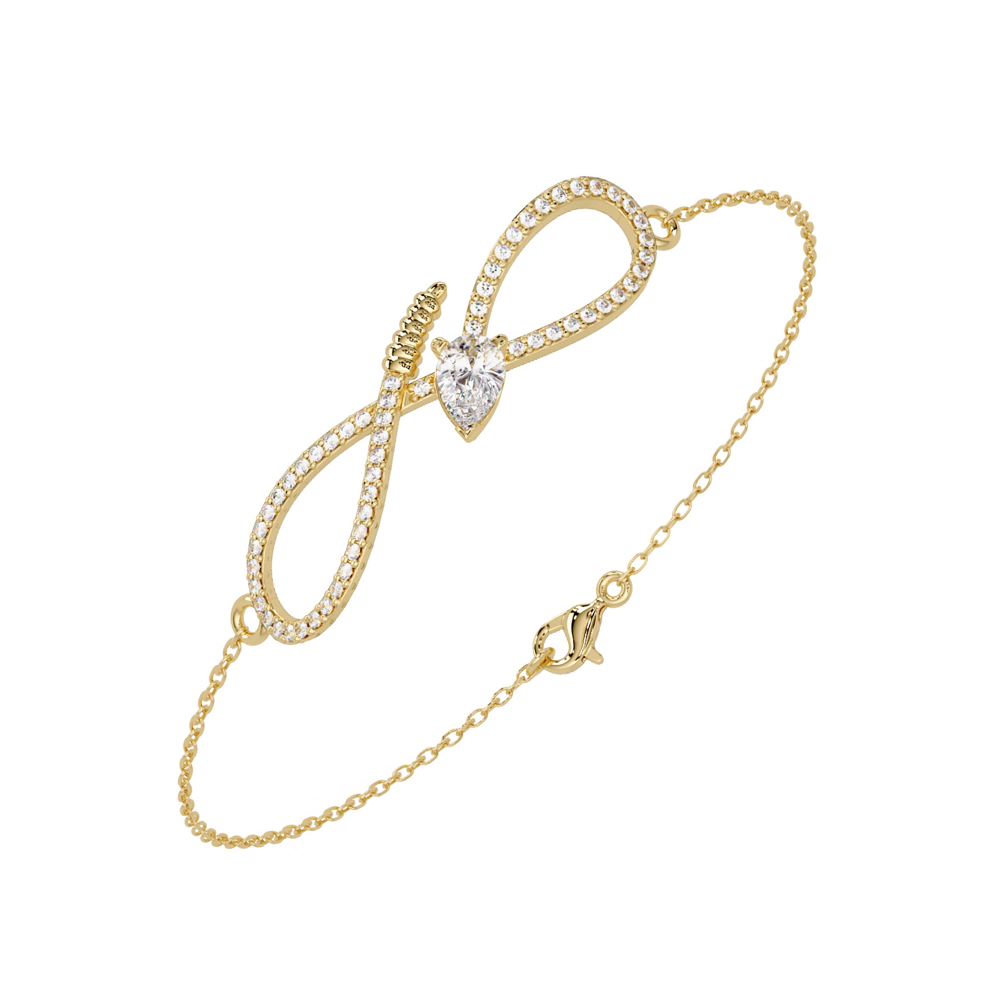 Lab Grown Diamond 0.55 CTW Infinity Heart Bracelet -925 Sterling Silver