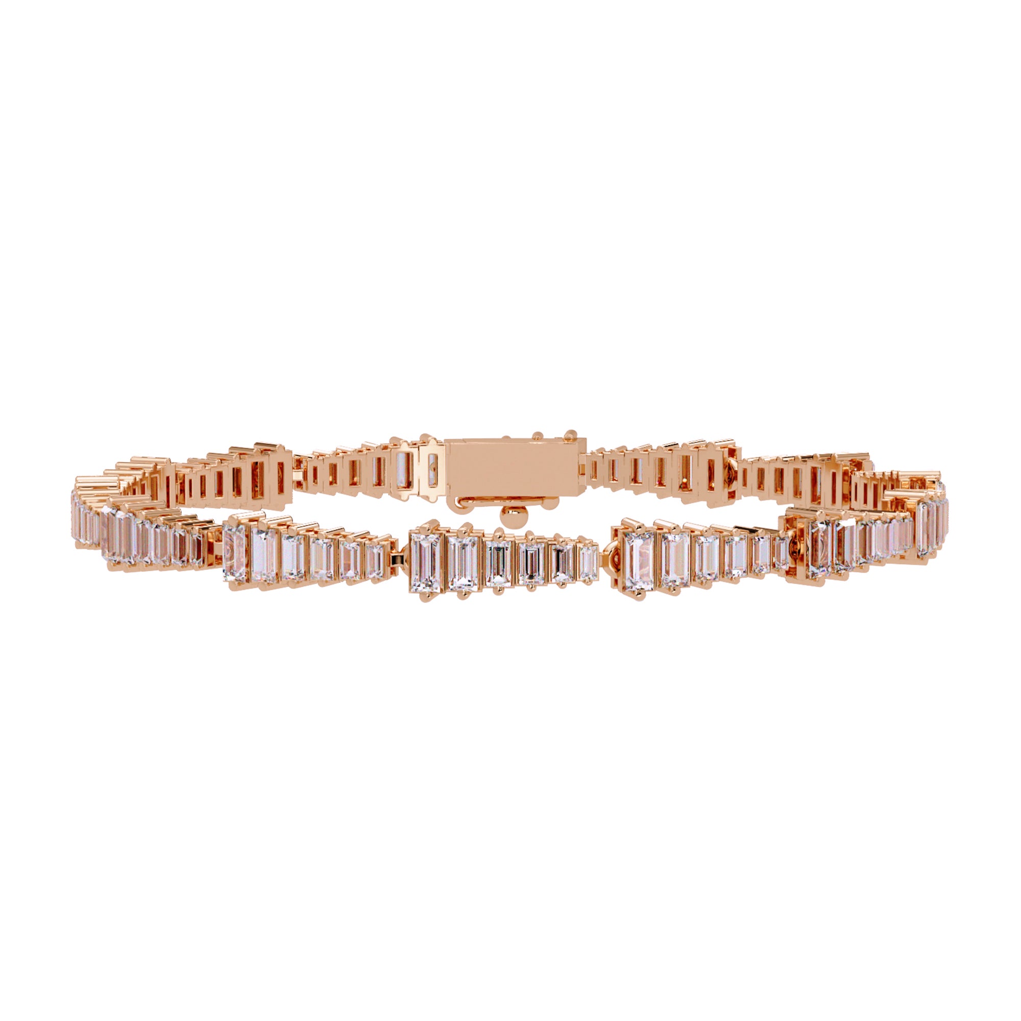 Lab Grown Diamond 4.00 CTW Linear Design Bracelet -925 Sterling Silver
