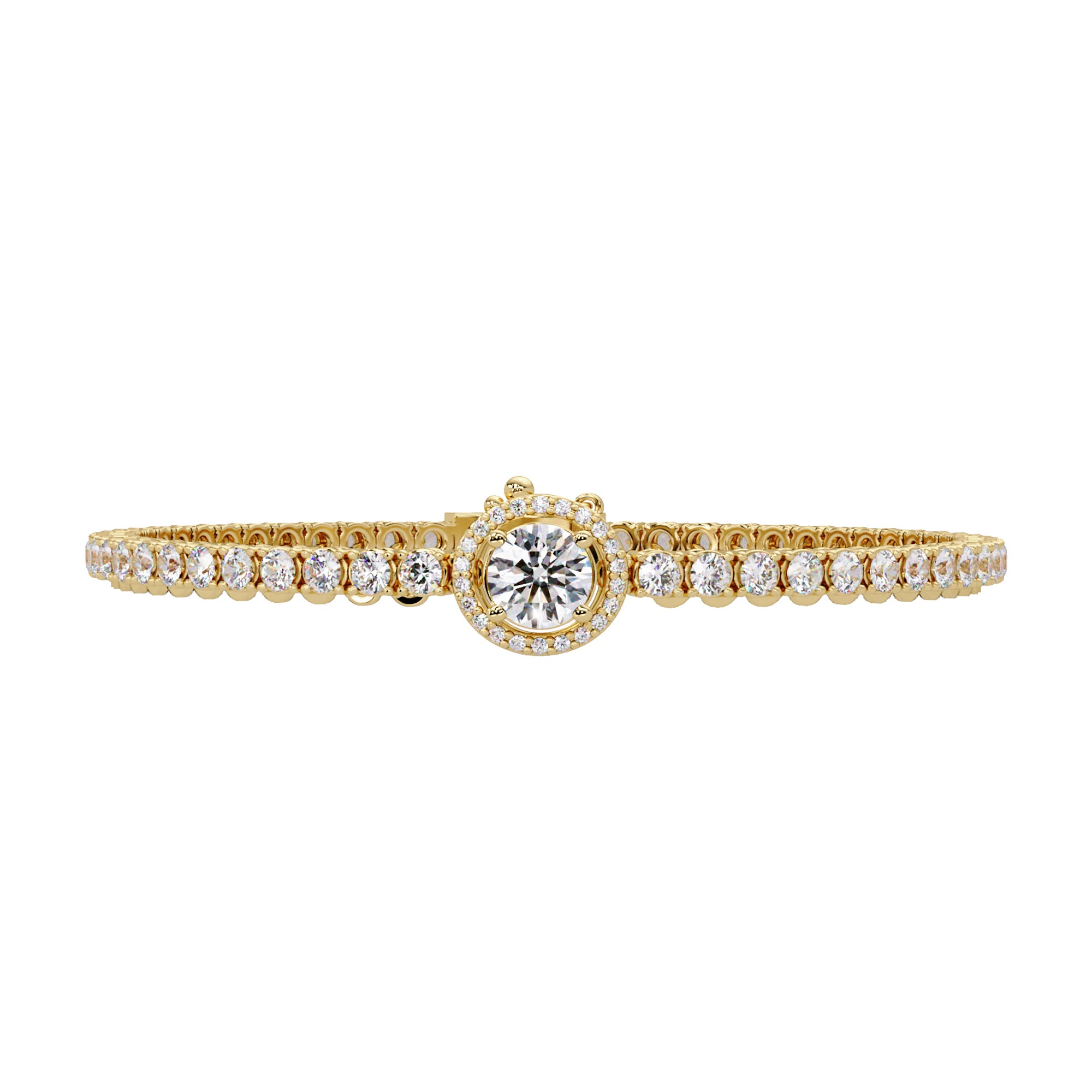 Lab Grown Diamond 4.15 CTW Round Halo Tennis Bracelet -925 Sterling Silver