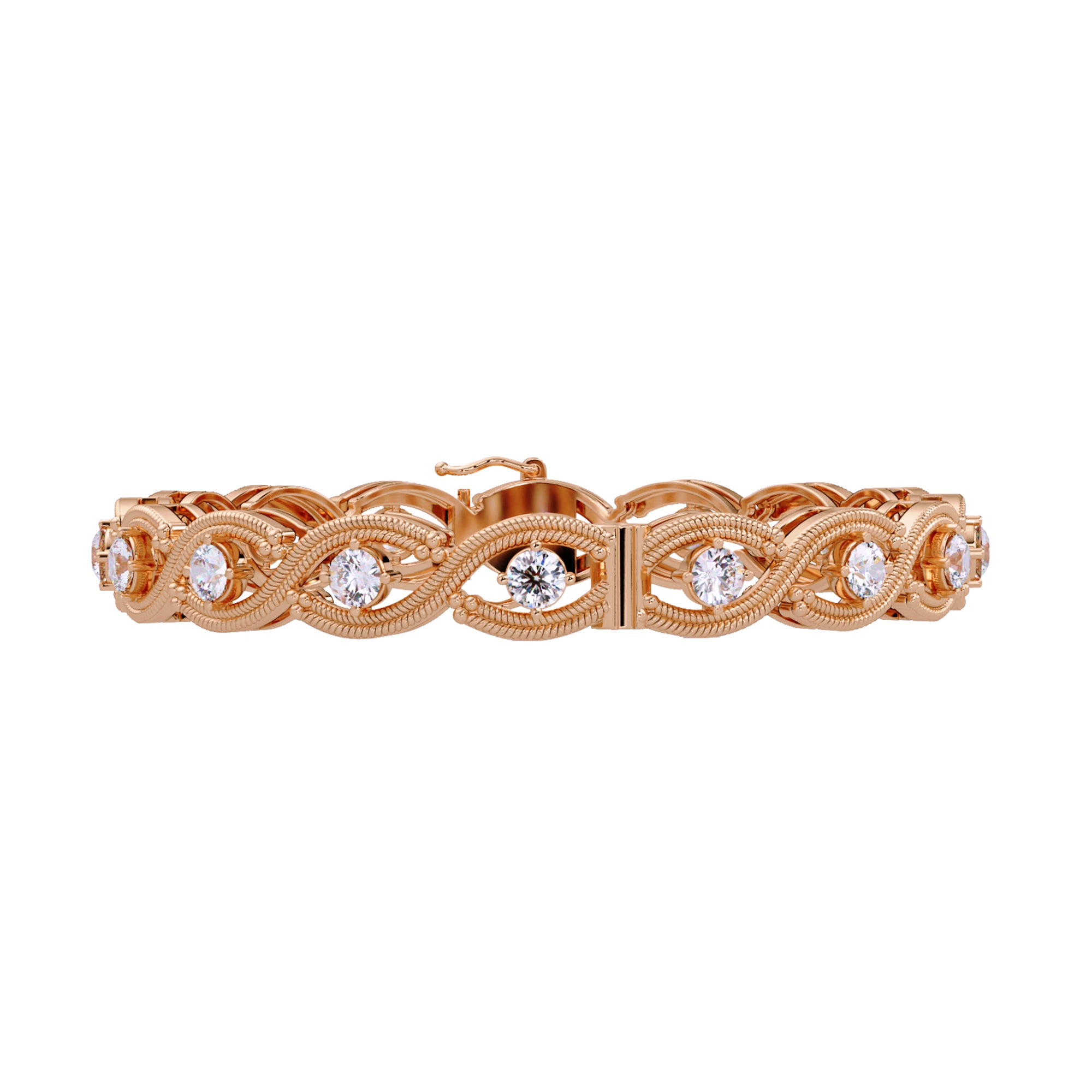 Lab Grown Diamond 4.35 CTW Infinity Link Bracelet -925 Sterling Silver
