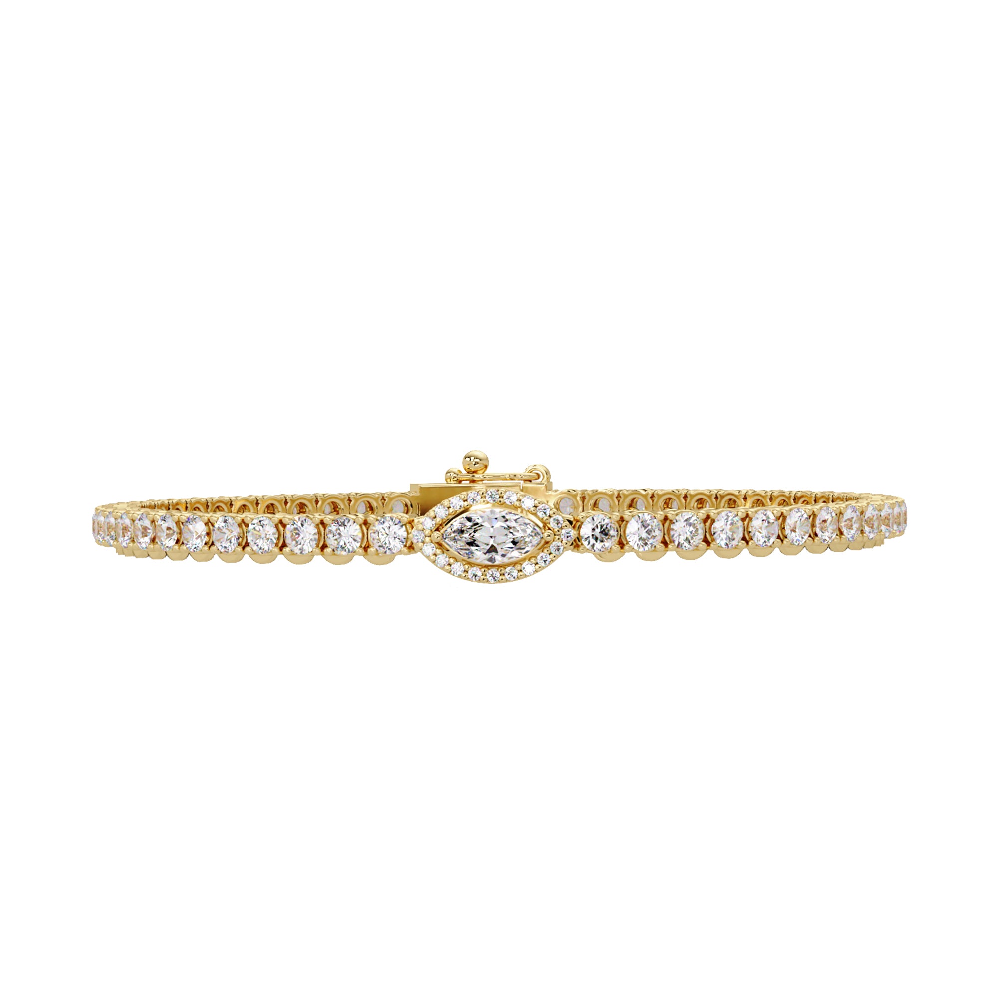 Lab Grown Diamond 3.70 CTW Marquise Tennis Bracelet-925 Sterling Silver