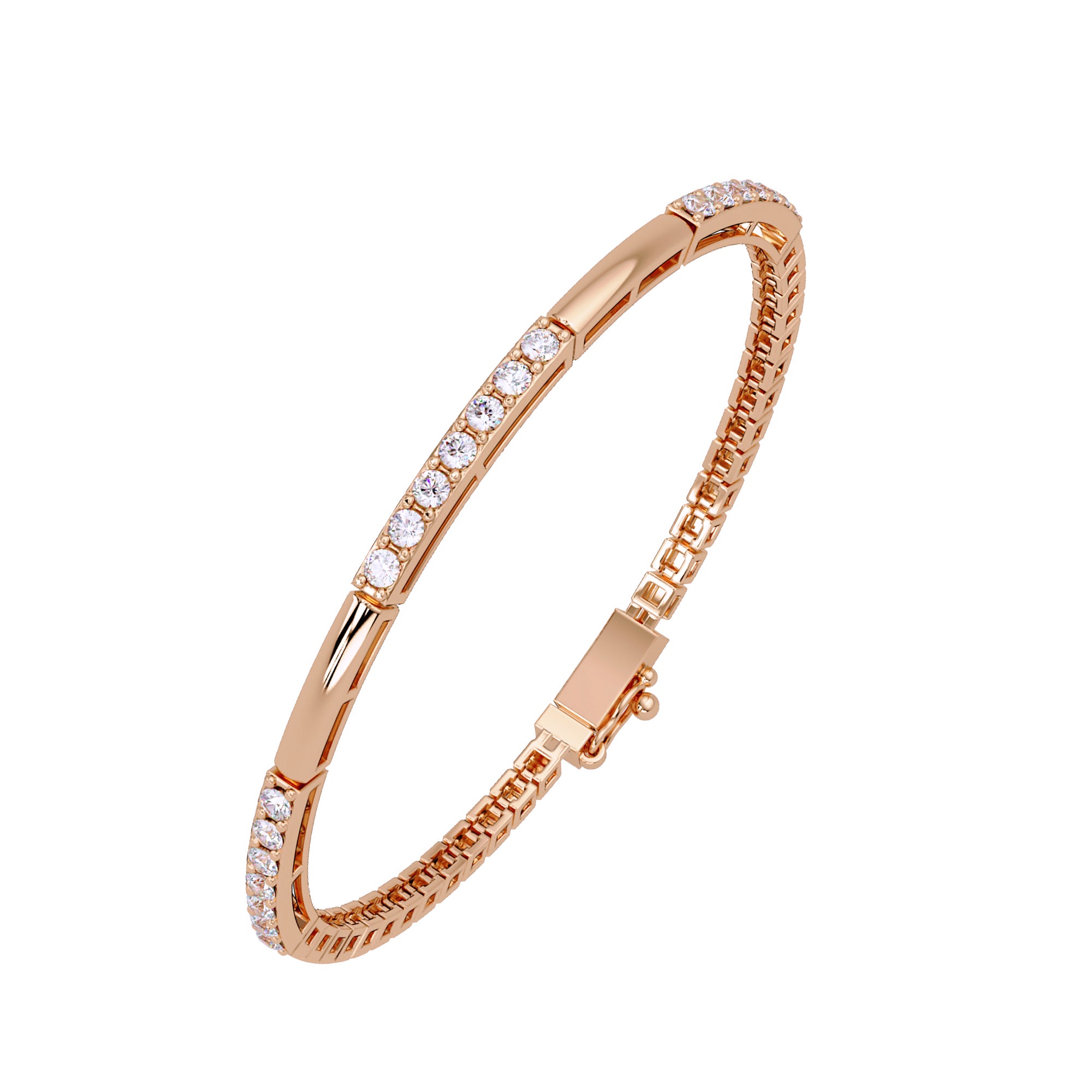 Lab Grown Diamond 2.30 CTW Round Bracelet-925 Sterling Silver