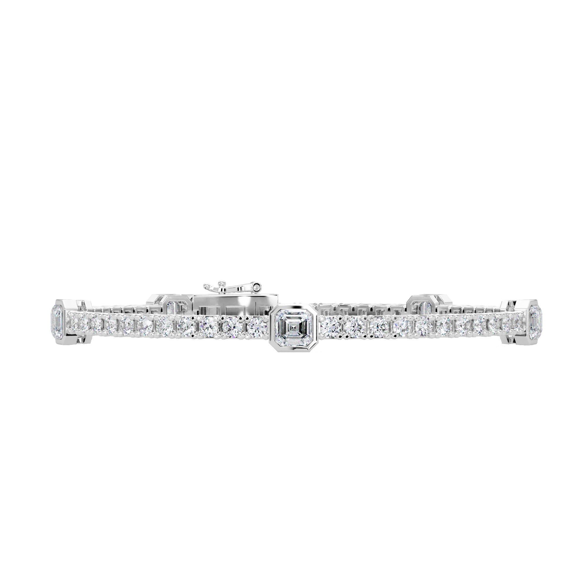 Lab Grown Diamond 4.50 CTW Octagon Tennis Bracelet-925 Sterling Silver