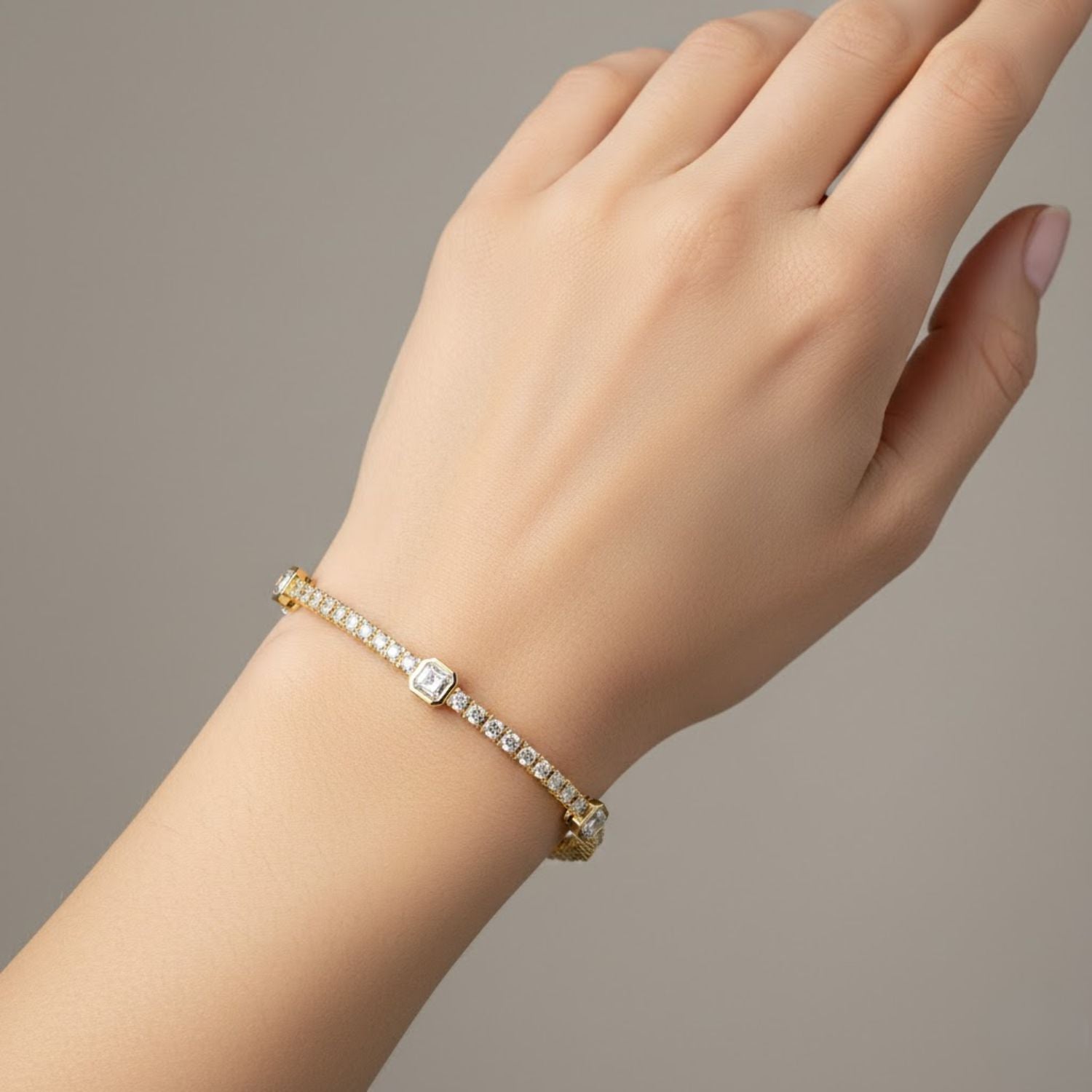 Lab Grown Diamond 4.50 CTW Octagon Tennis Bracelet-925 Sterling Silver