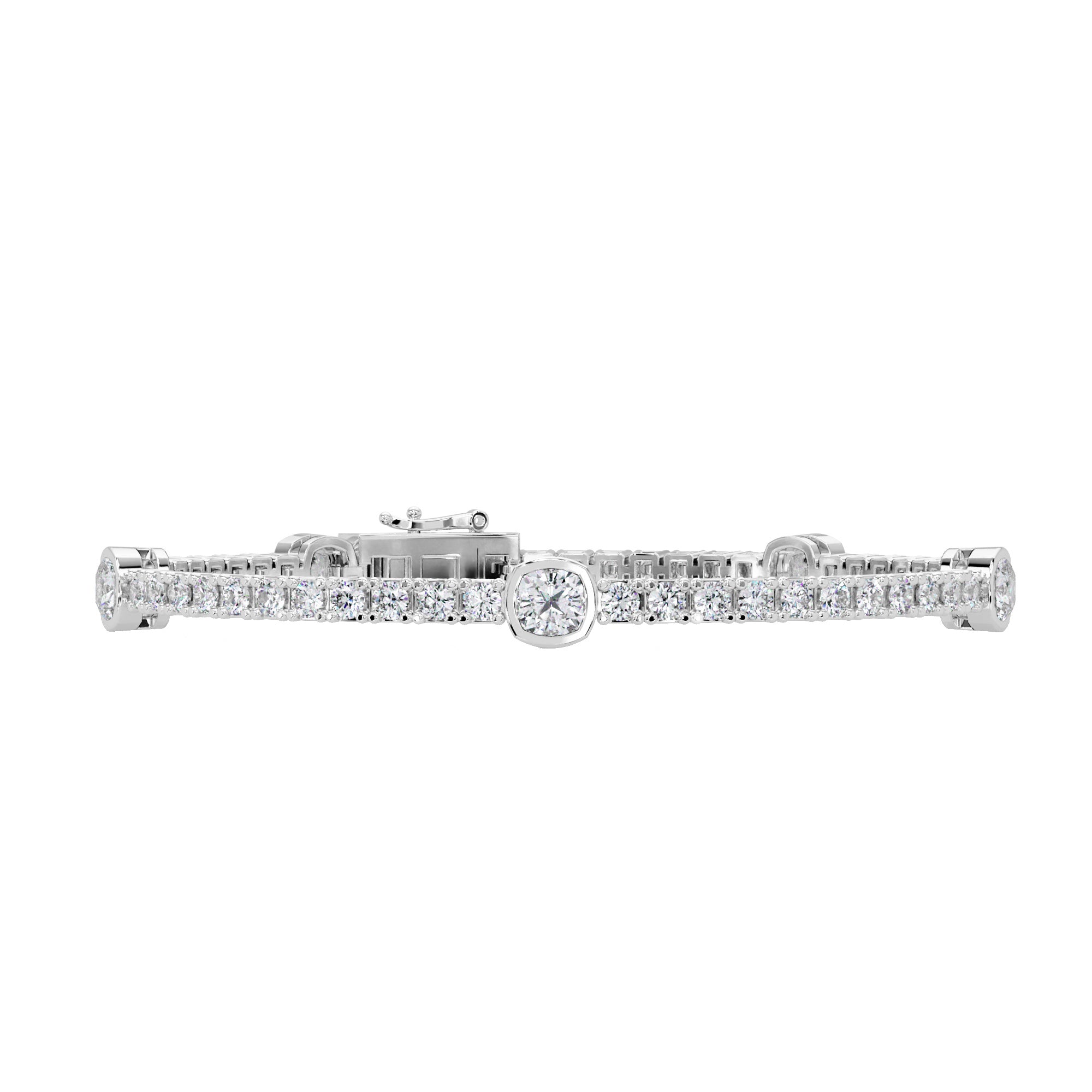 Lab Grown Diamond 4.50 CTW Cushion Tennis Bracelet-925 Sterling Silver