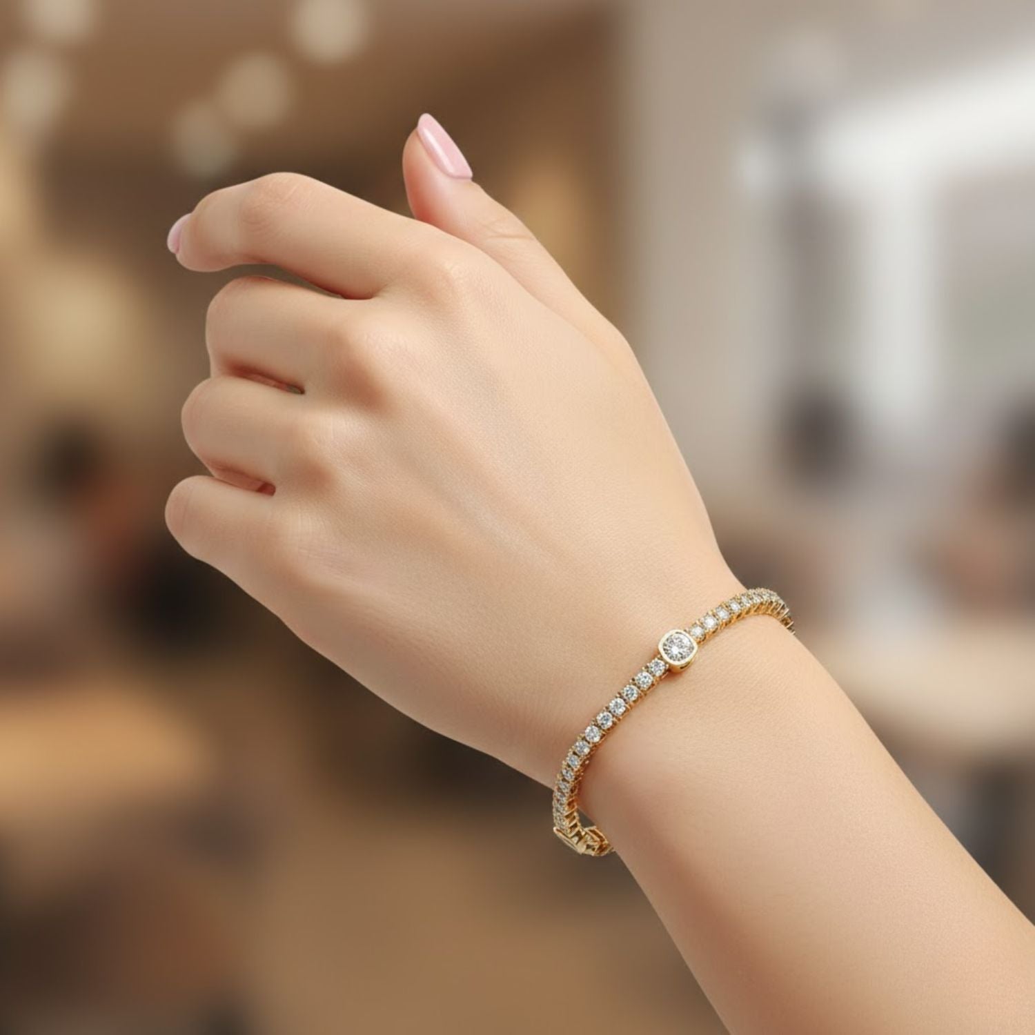 Lab Grown Diamond 4.50 CTW Cushion Tennis Bracelet-925 Sterling Silver