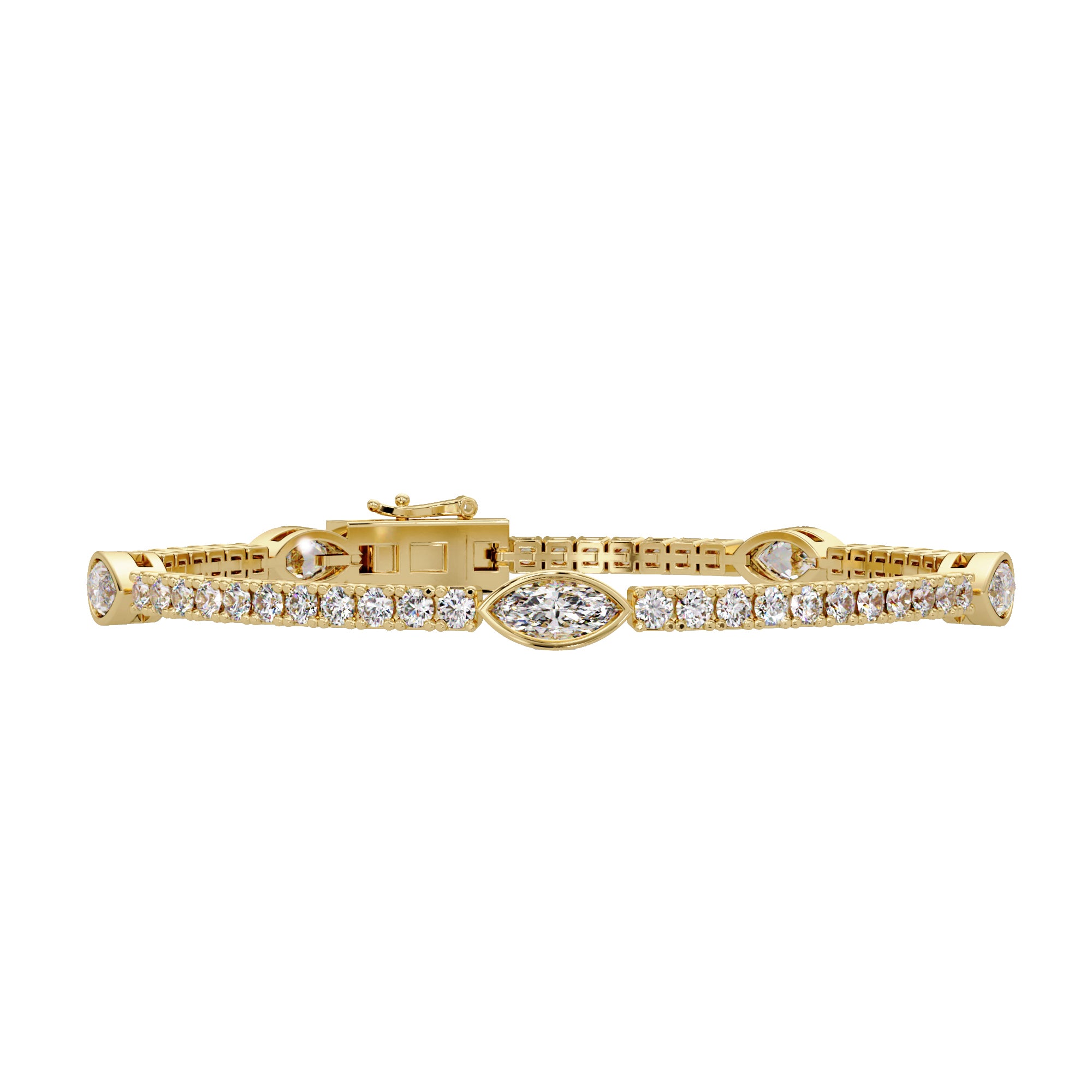 Lab Grown Diamond 4.35 CTW Marquise Tennis Bracelet-925 Sterling Silver