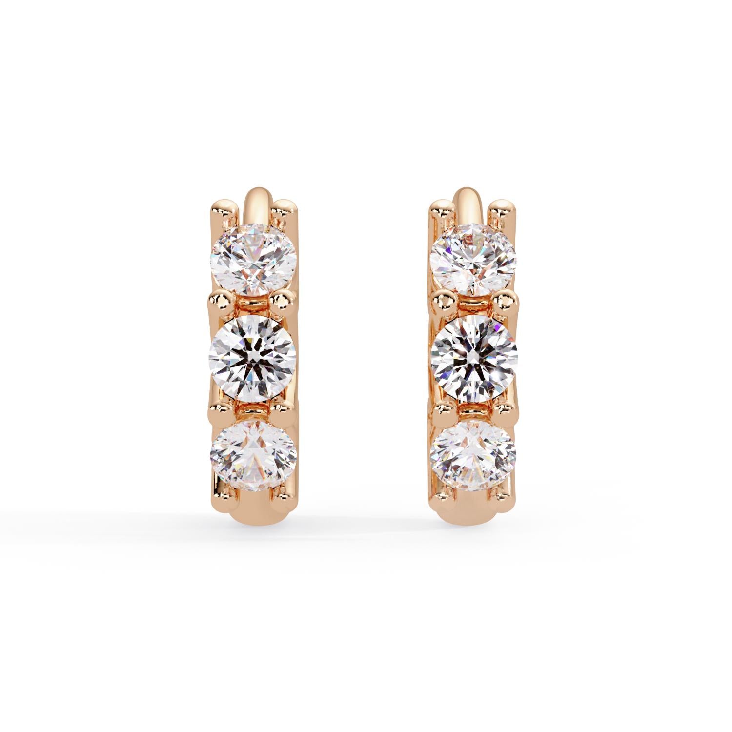0.60 Ct Round Lab Grown Diamond Hoop Earrings - Sterling Silver
