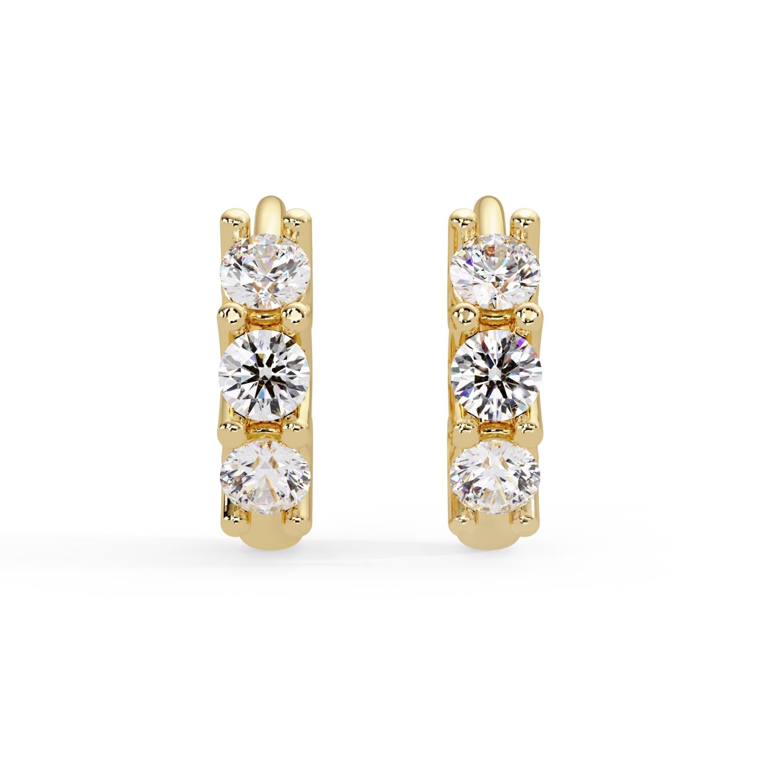 0.60 Ct Round Lab Grown Diamond Hoop Earrings - Sterling Silver