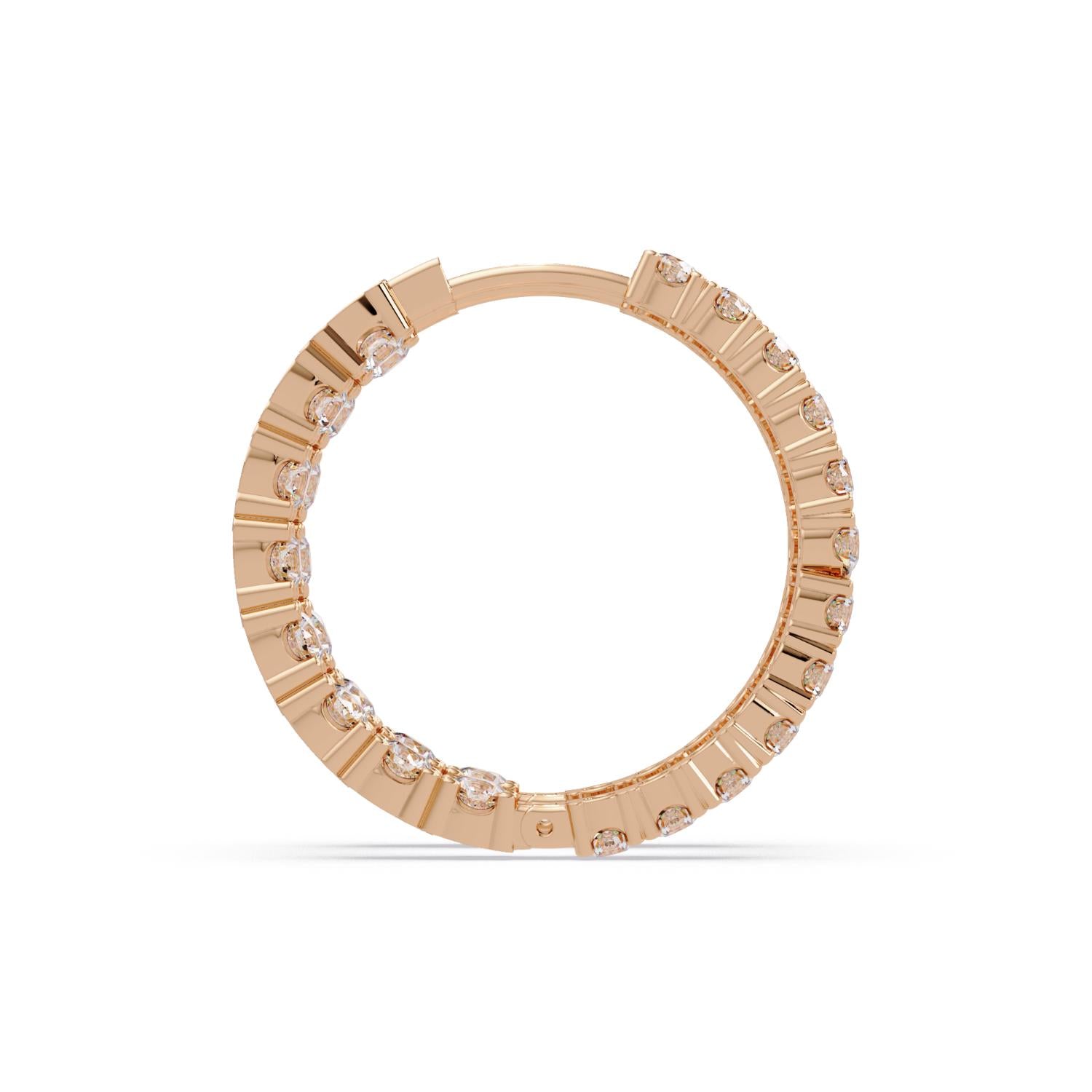 6.85 Ct Round Lab Grown Diamond Hoop Earrings - Sterling Silver