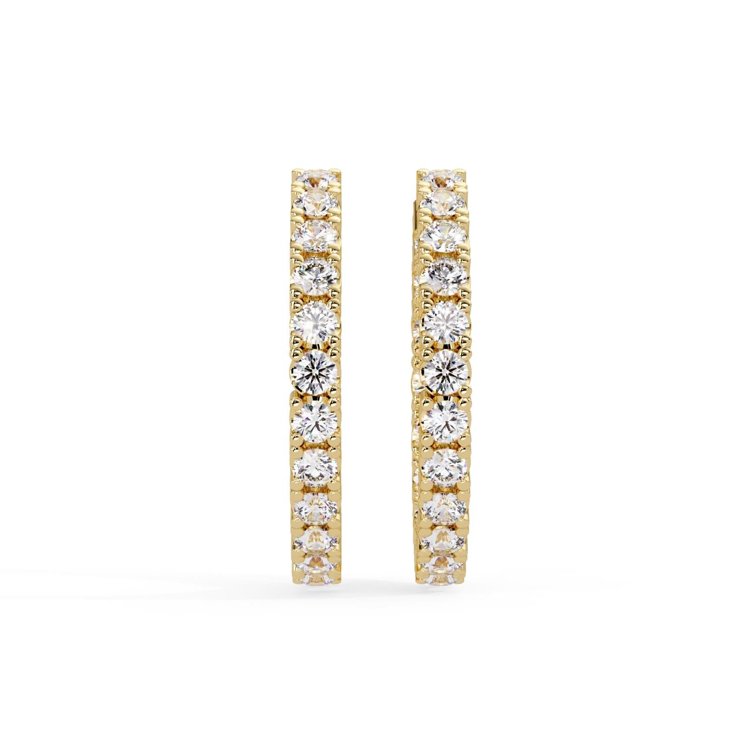 6.85 Ct Round Lab Grown Diamond Hoop Earrings - Sterling Silver