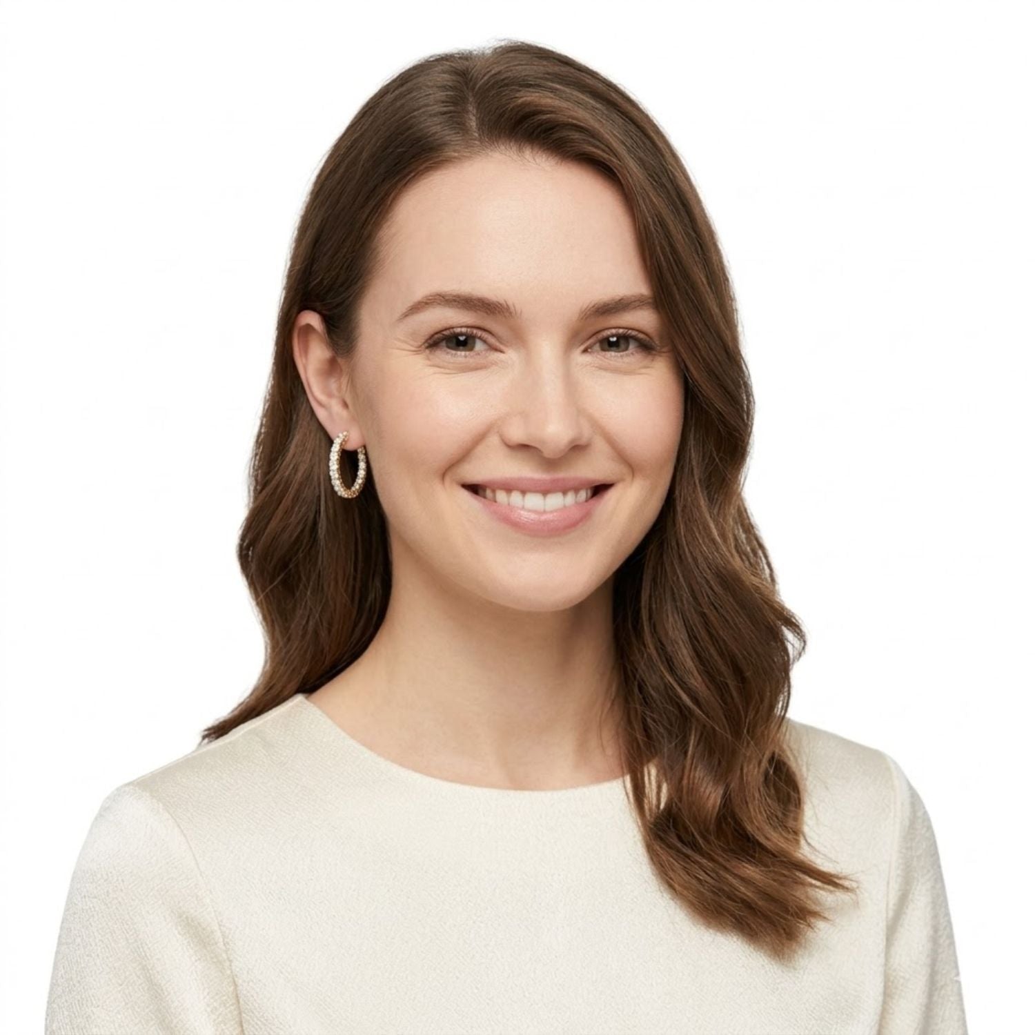 6.85 Ct Round Lab Grown Diamond Hoop Earrings - Sterling Silver