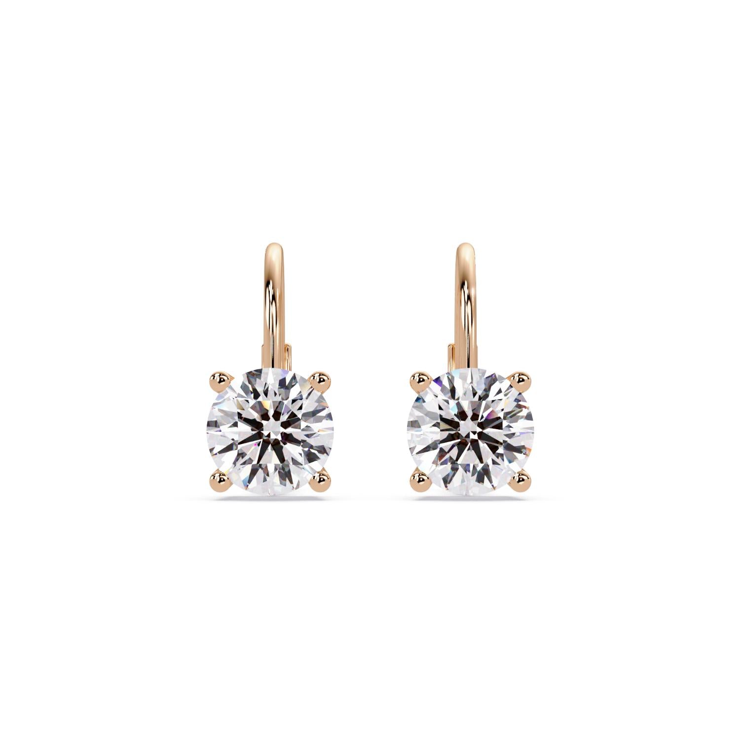 2.50 Ct Round Lab Grown Diamond Drop Earrings - Sterling Silver